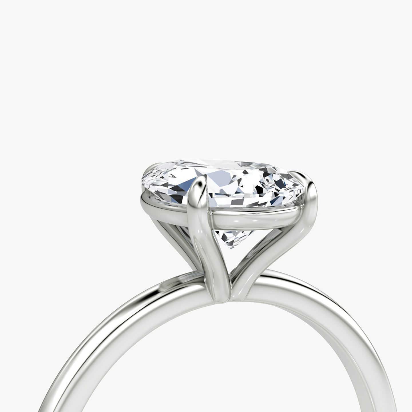 The Petite 4-Prong Solitaire | Pear | 18k | 18k White Gold | Band: Plain | Diamond orientation: vertical | Carat weight: See full inventory