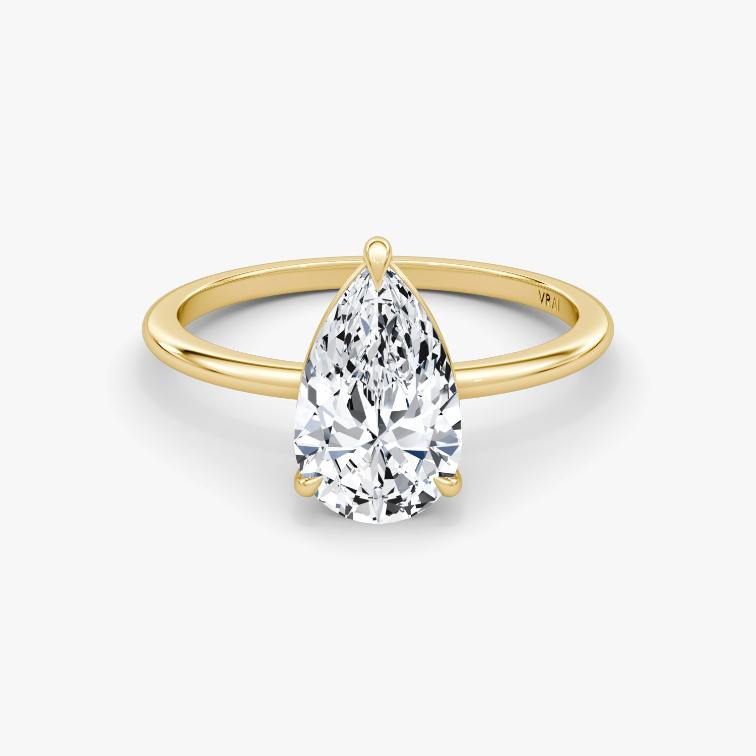 Petite 4-Prong Pear Engagement Ring | 18k Yellow Gold