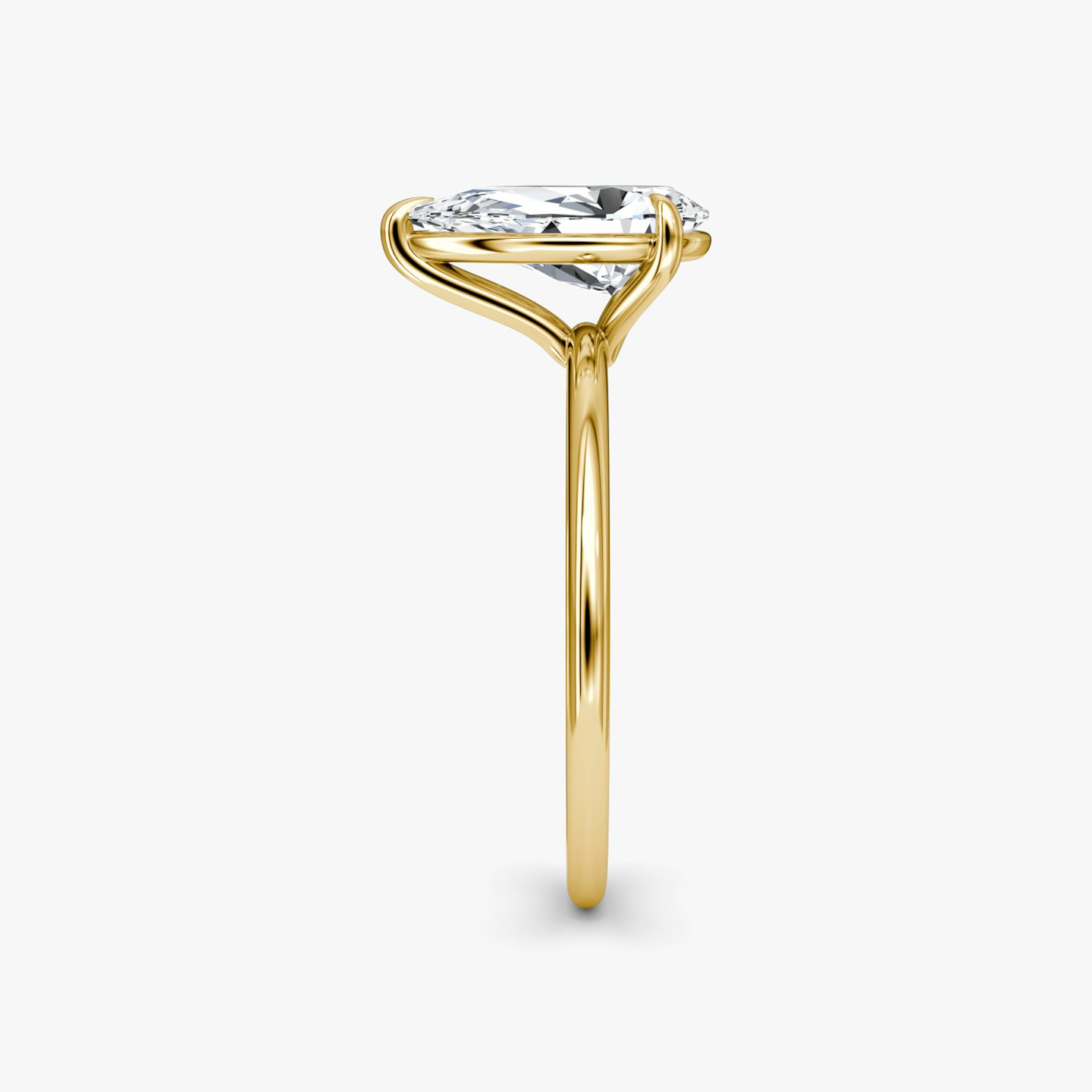 The Petite 4-Prong Solitaire | Pear | 18k | 18k Yellow Gold | Band: Plain | Diamond orientation: vertical | Carat weight: See full inventory