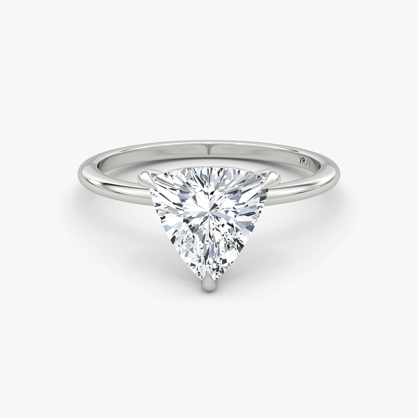 The Petite 4-Prong Solitaire | Trillion | 18k | 18k White Gold | Band: Plain | Diamond orientation: vertical | Carat weight: See full inventory