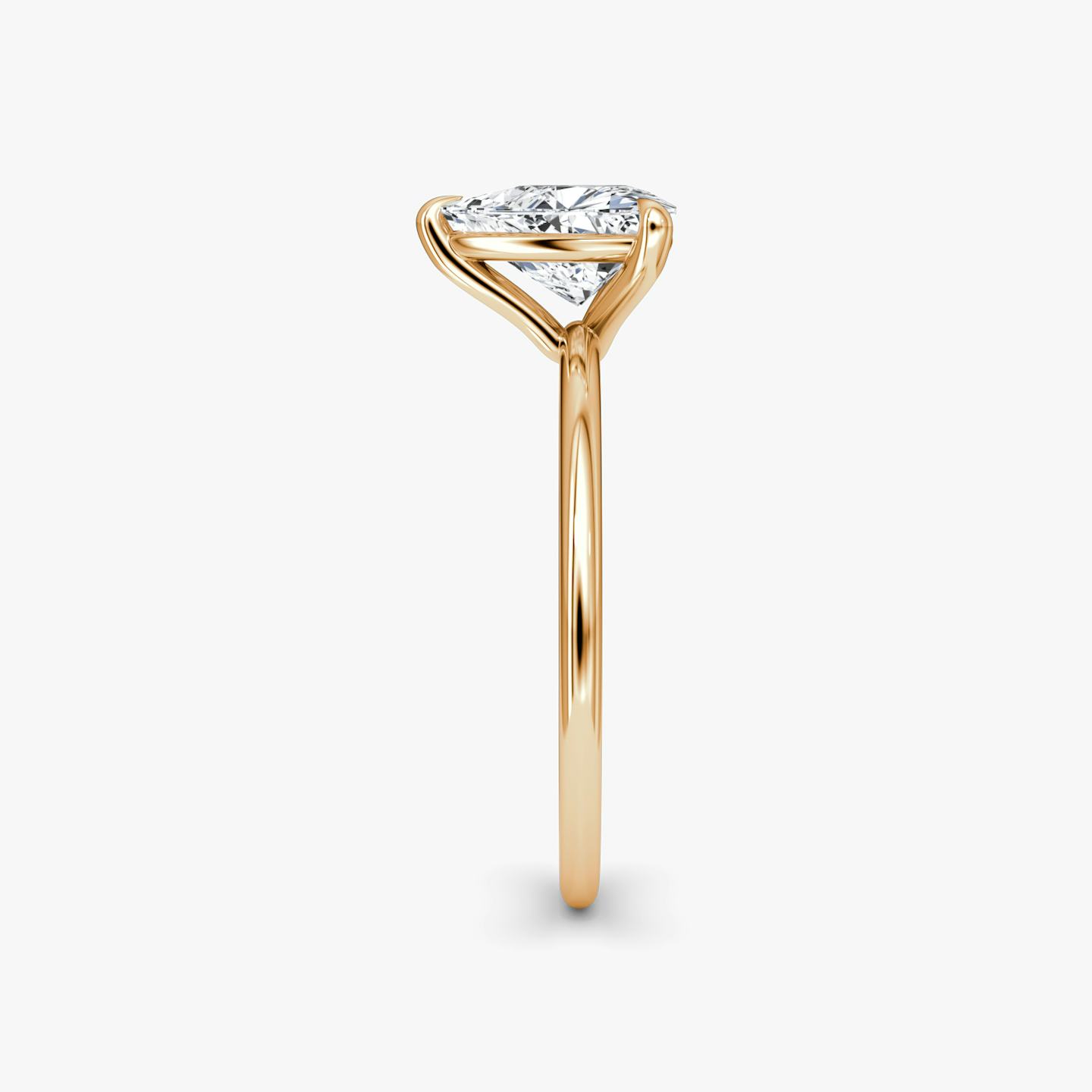 The Petite 4-Prong Solitaire | Trillion | 14k | 14k Rose Gold | Band: Plain | Diamond orientation: vertical | Carat weight: See full inventory
