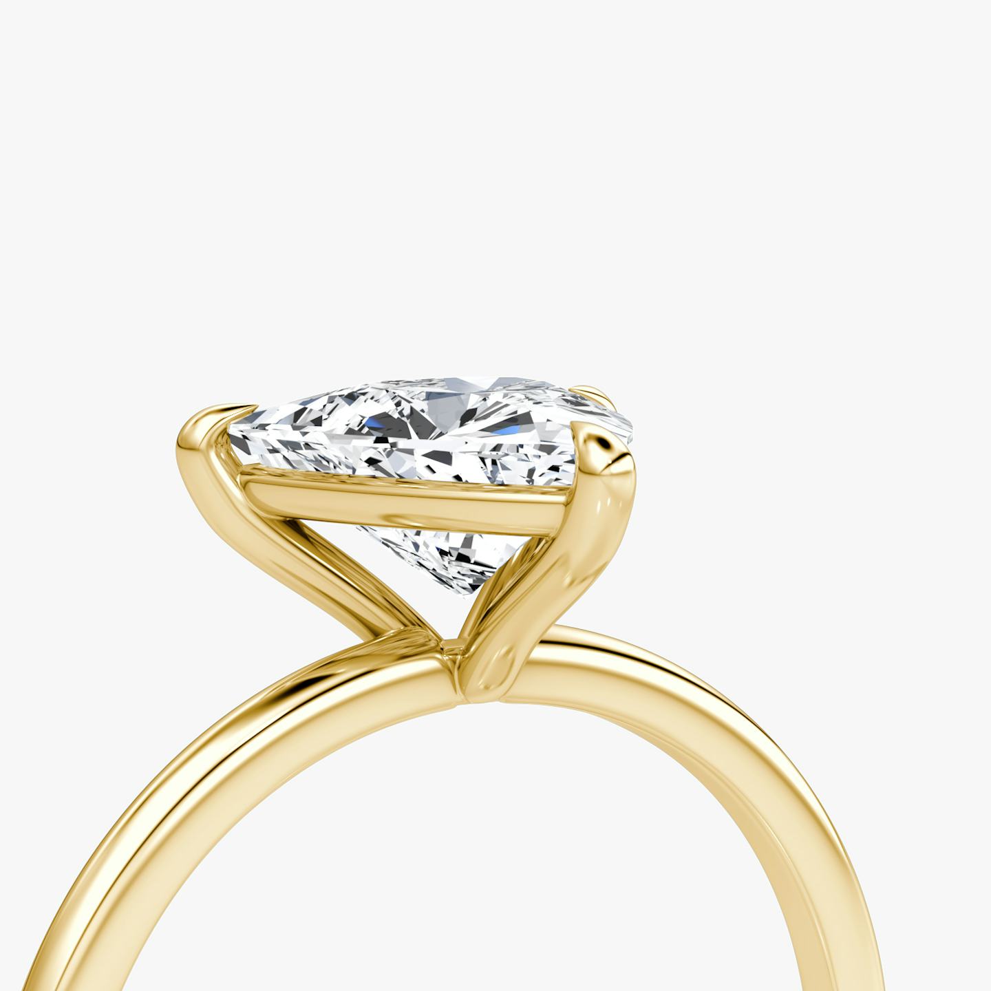 The Petite 4-Prong Solitaire | Trillion | 18k | 18k Yellow Gold | Band: Plain | Diamond orientation: vertical | Carat weight: See full inventory