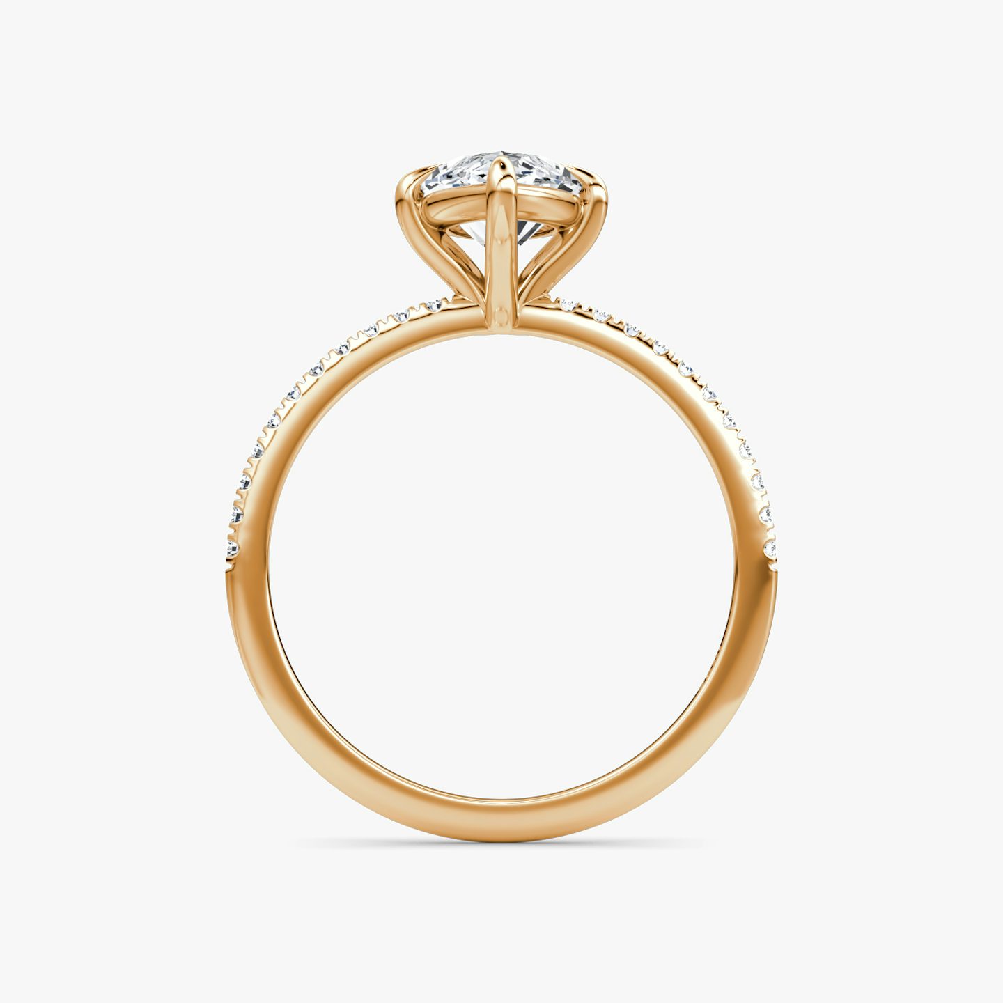 The Petite 4-Prong Solitaire | Pavé Marquise | 14k | 14k Rose Gold | Band: Pavé | Diamond orientation: vertical | Carat weight: See full inventory