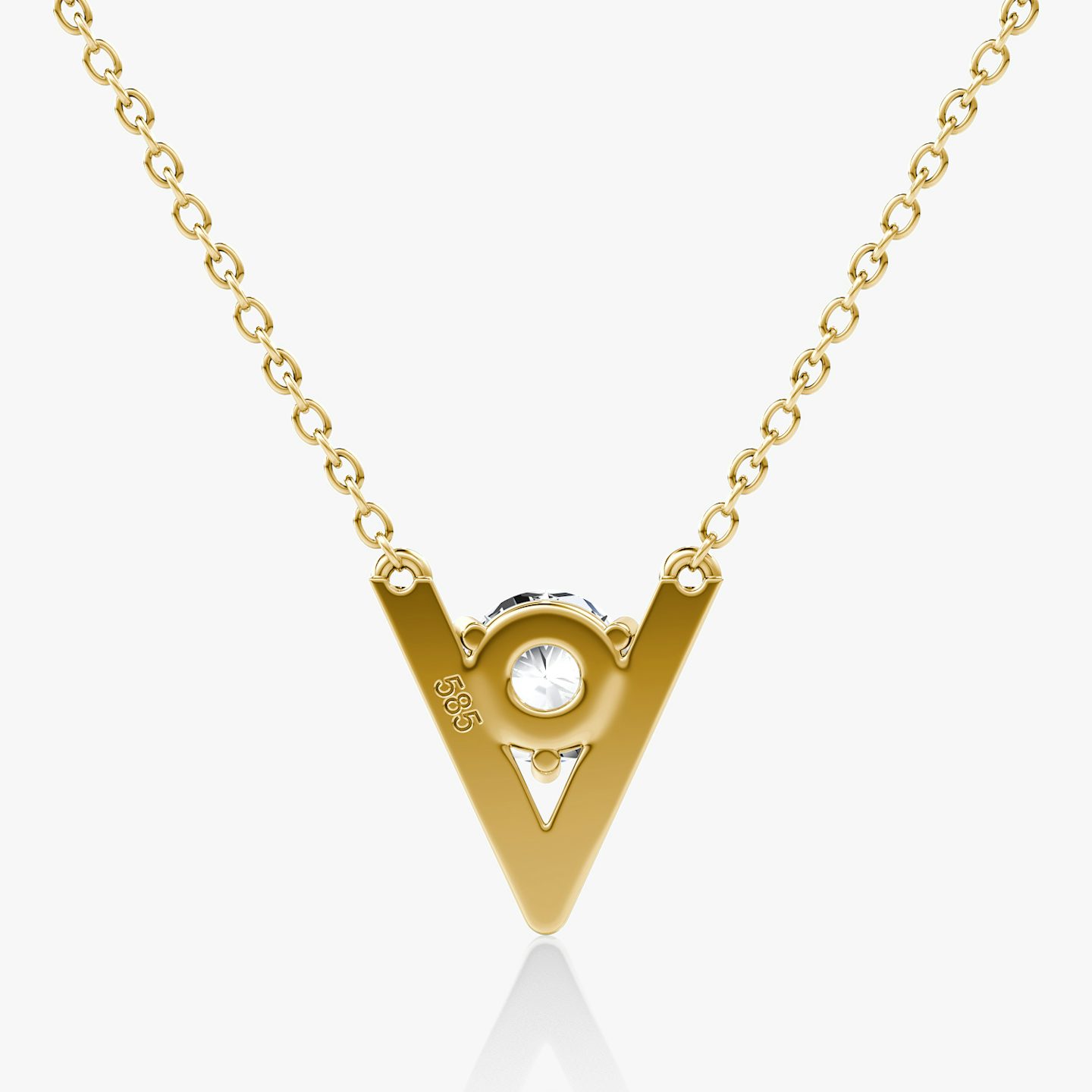 Collar VRAI V Solitario | Brillante | 14k | Oro amarillo de 18 quilates | Peso en quilates: 3/4