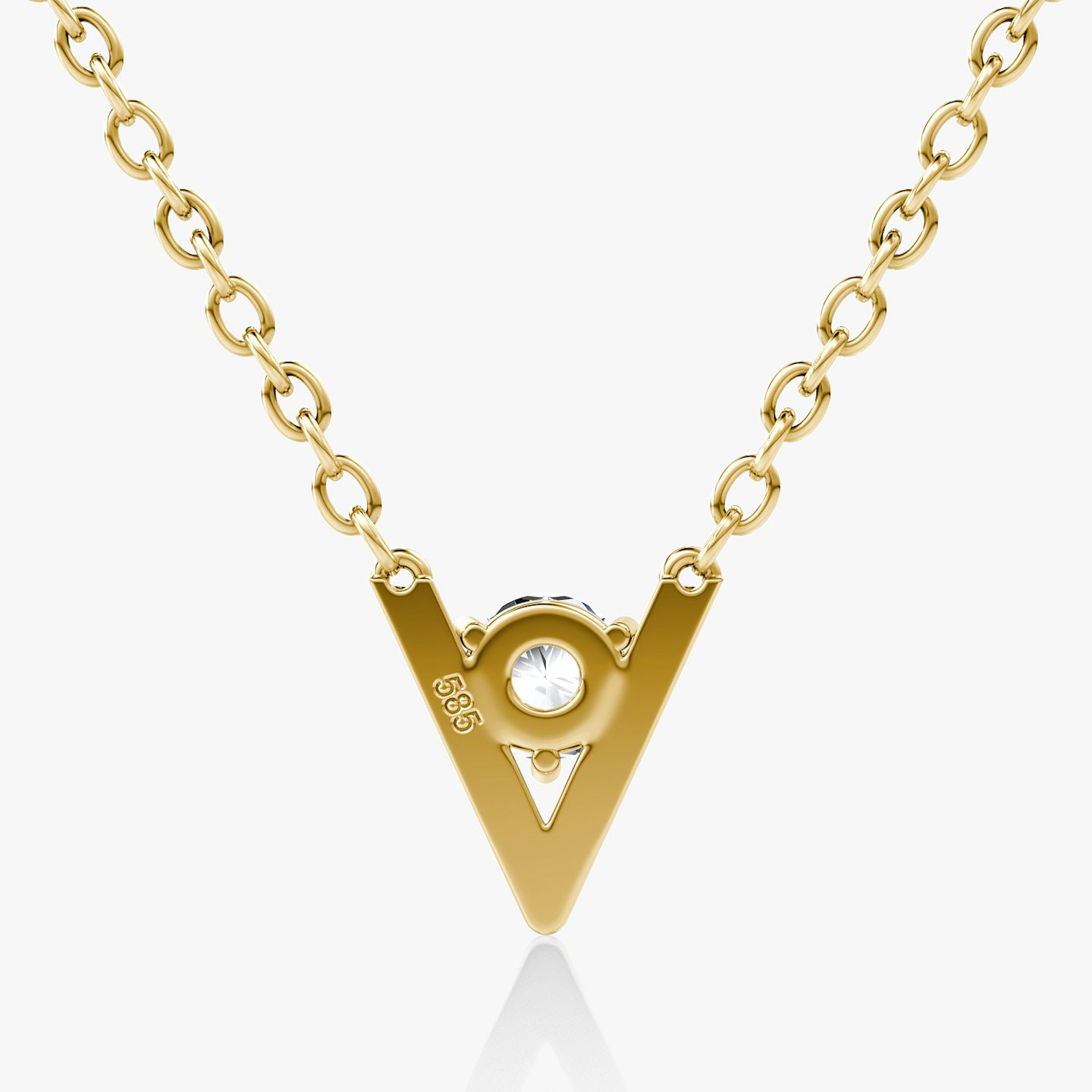 VRAI V Solitaire Necklace | round-brilliant | 14k | yellow-gold | caratWeight: 0.10ct