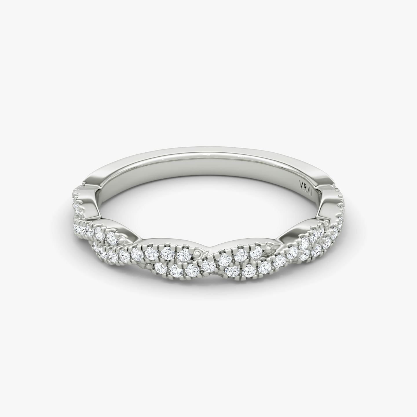 The Twisted Band | 18k | 18k White Gold | Band: Double pavé