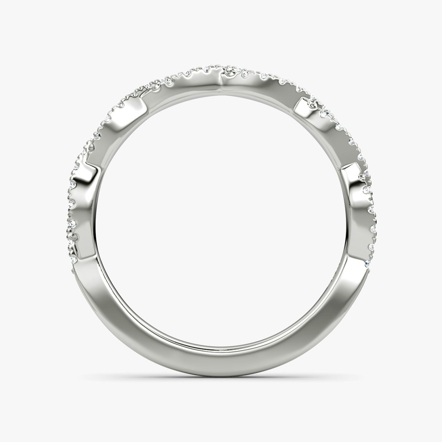 The Twisted Band | 18k | 18k White Gold | Band: Double pavé