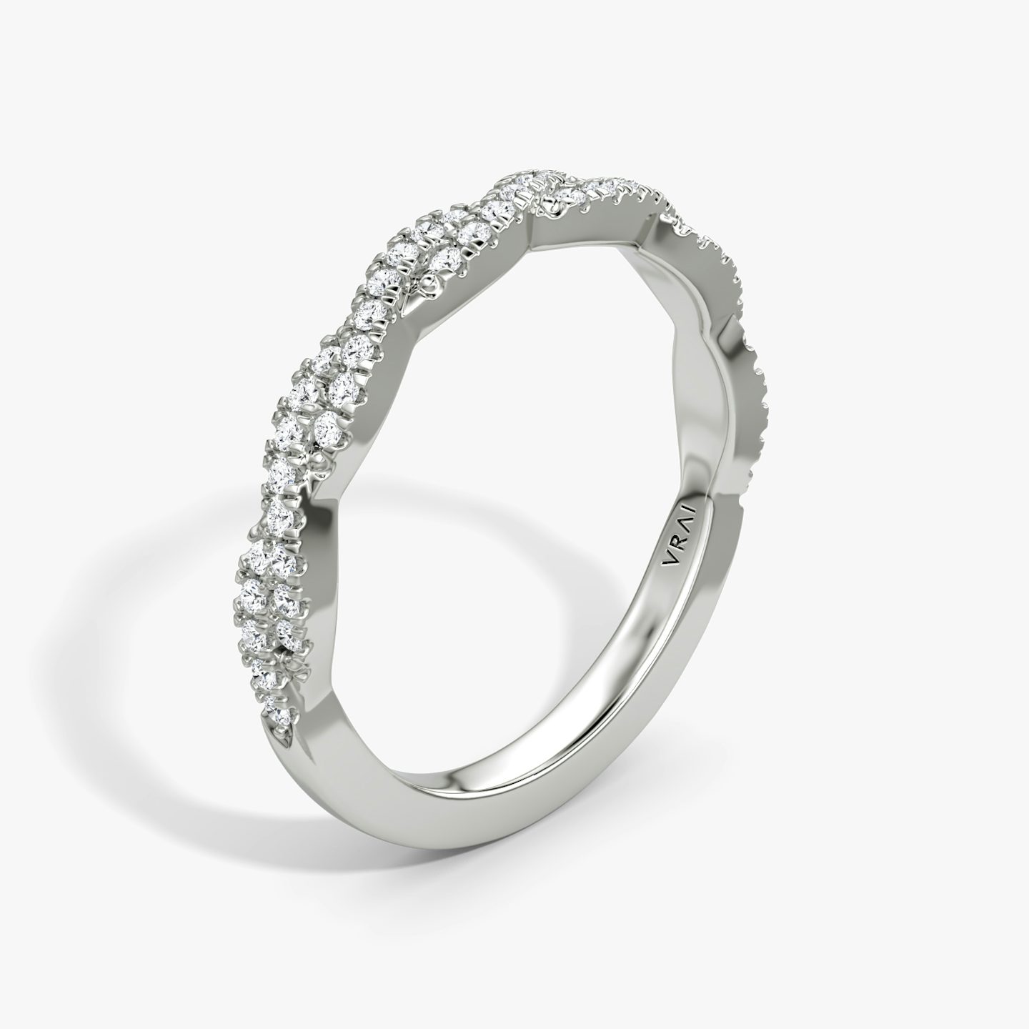 The Twisted Band | Platinum | Band: Double pavé