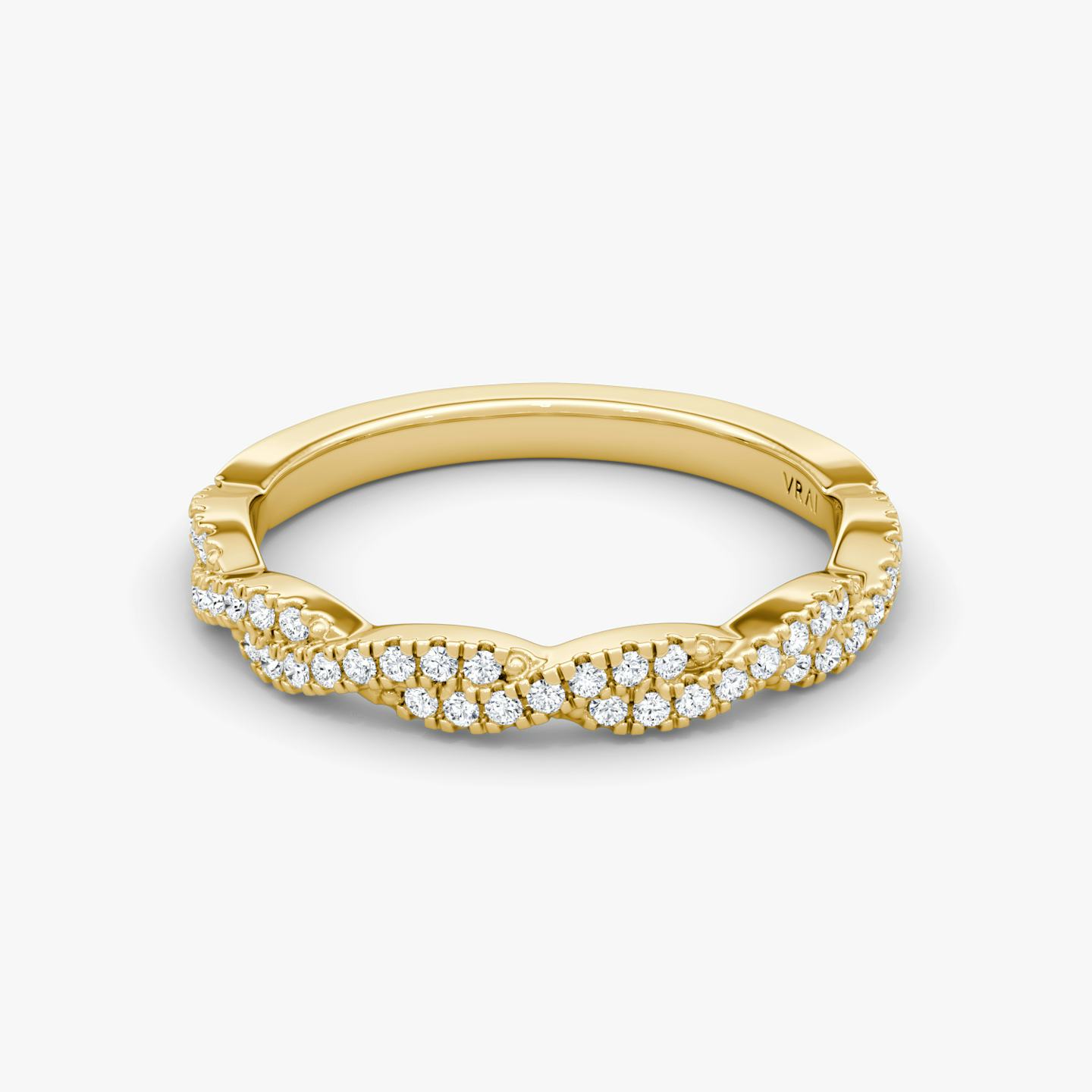 The Twisted Band | 18k | 18k Yellow Gold | Band: Double pavé