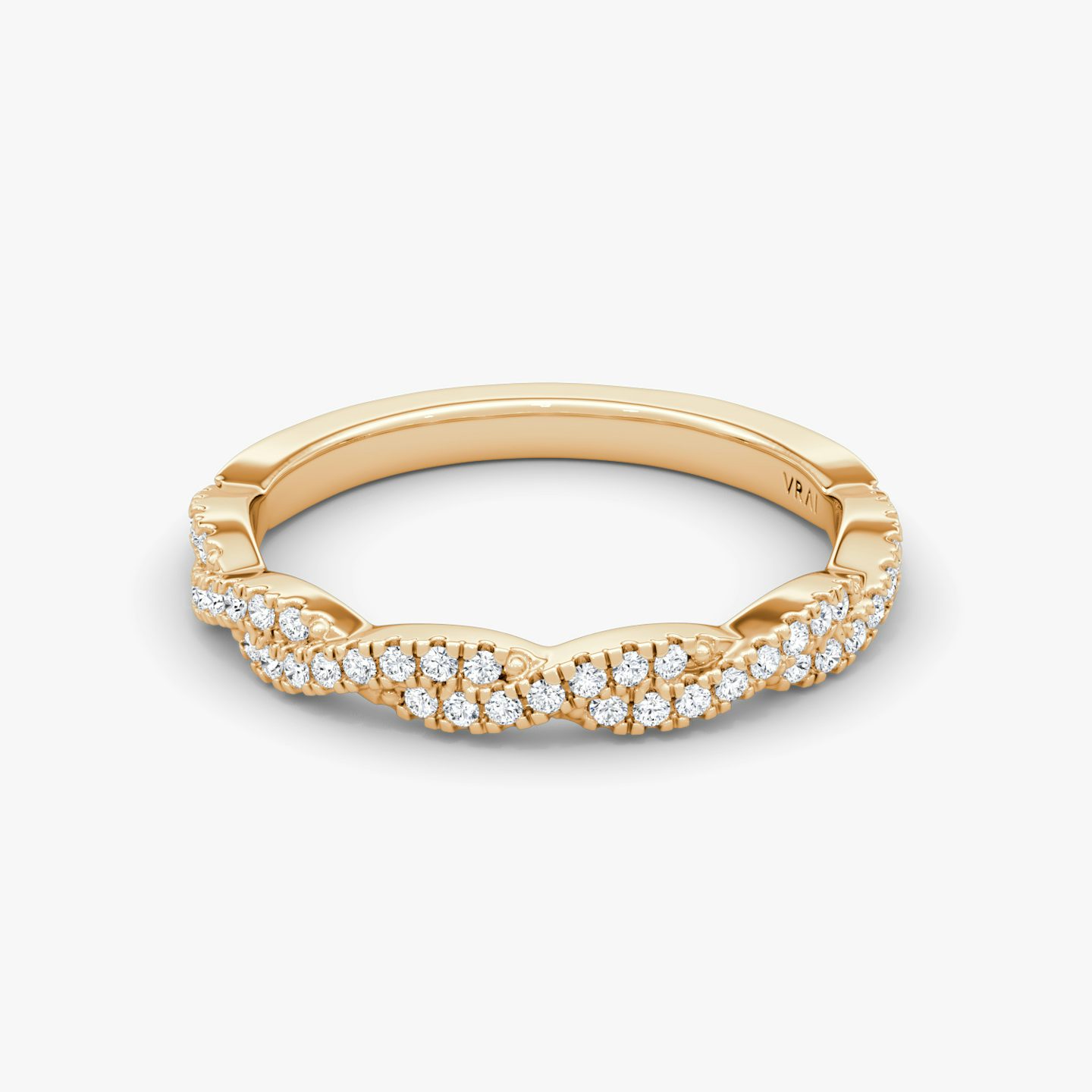 The Twisted Band | 14k | 14k Rose Gold | Band: Double pavé