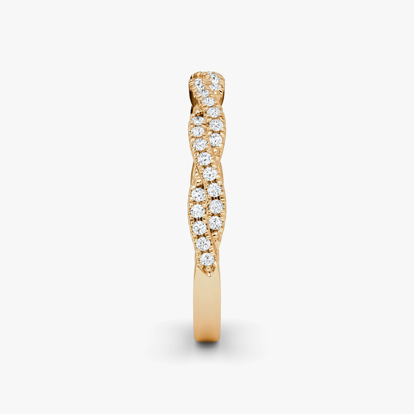 The Twisted Band | 14k | 14k Rose Gold | Band: Double pavé