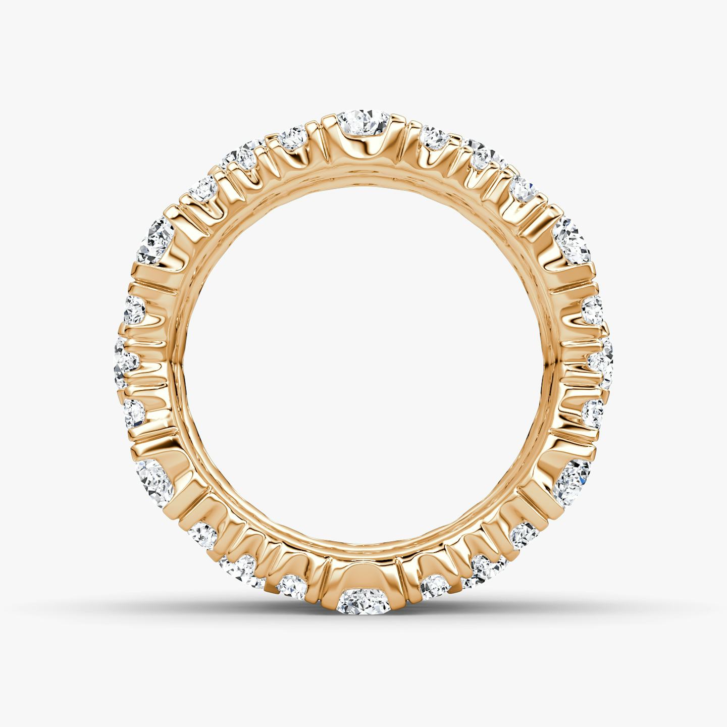 Multi Row Pavé Ring | Round Brilliant | 14k | 14k Rose Gold | Diamond count: 3