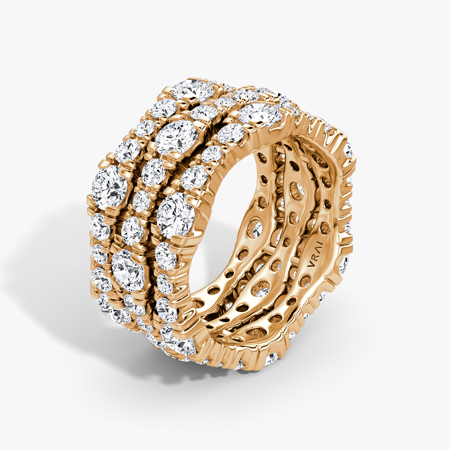 Numbering♥ #3414 Side Pave Ring /追跡付 Pave Diamond Ring 1.25 Ct 14K White Gold 11.6mm Wide Tapered