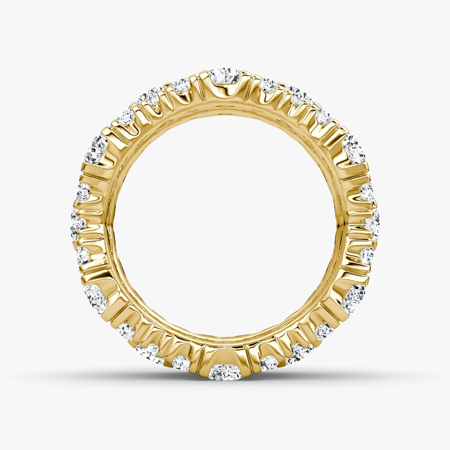 Bague Multi Row Pavé | Rond Brillant | 14k | Or jaune 18 carats | Nombre de diamants: 3
