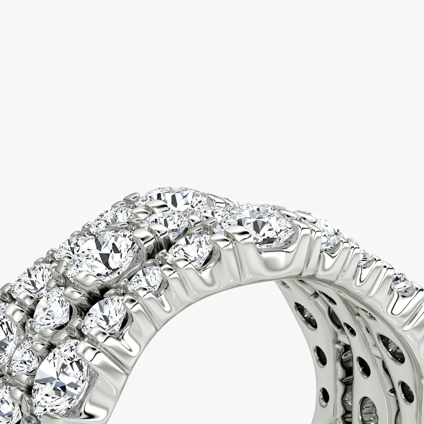 Multi Row Pavé Ring | round-brilliant | 14k | white-gold | diamondCount: 3