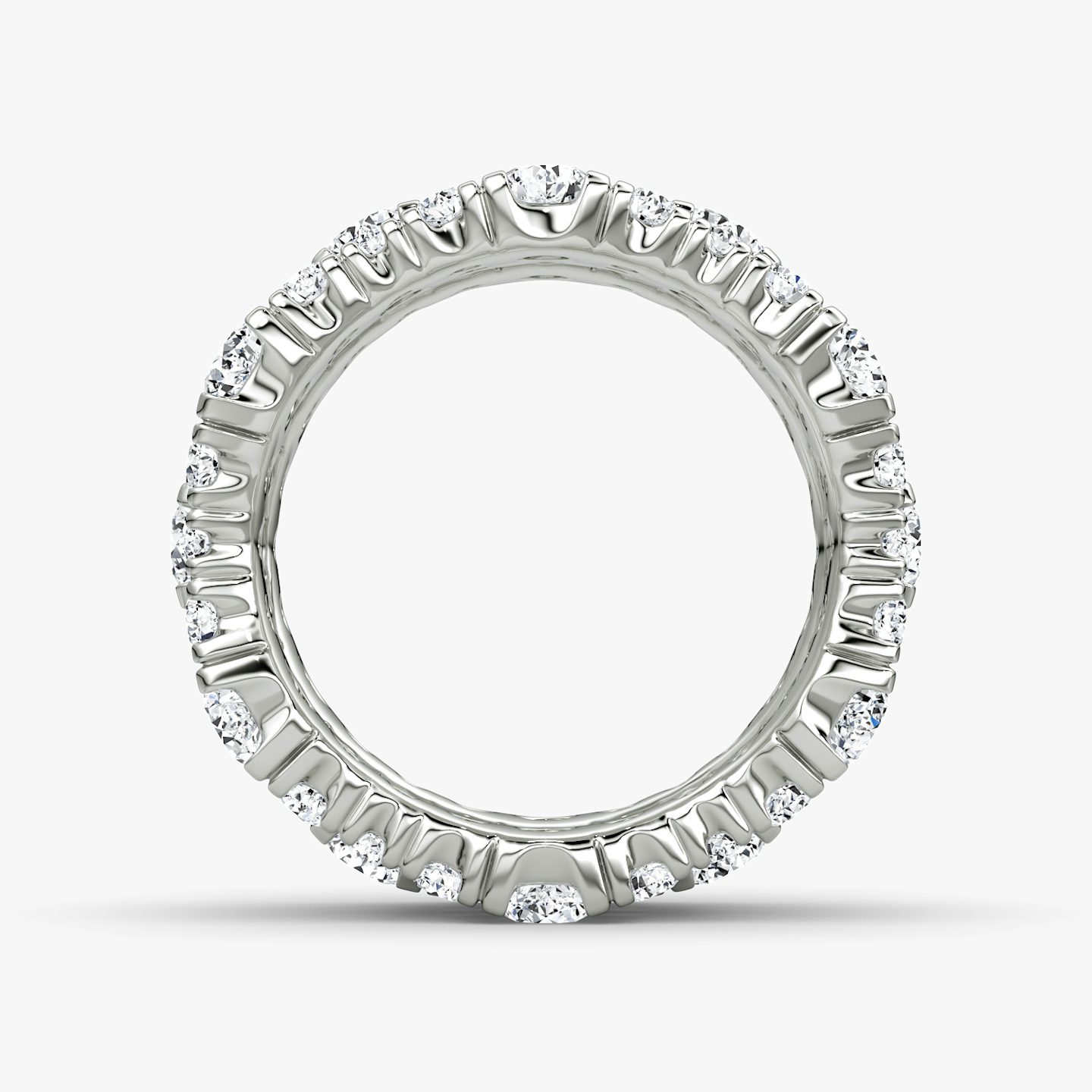 Bague Multi Row Pavé | Rond Brillant | 14k | Or blanc 18 carats | Nombre de diamants: 3
