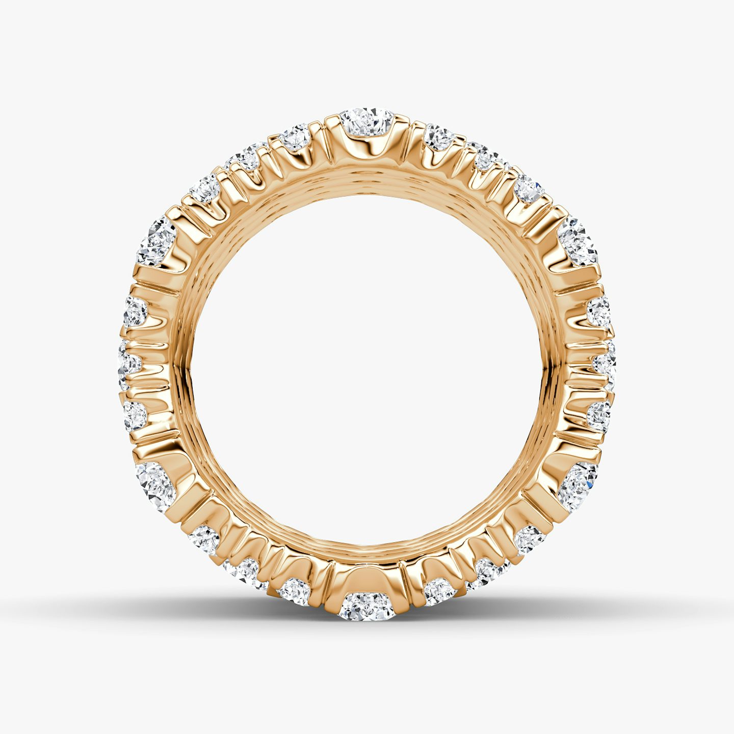 Multi Row Pavé Ring | Round Brilliant | 14k | 14k Rose Gold | Diamond count: 5