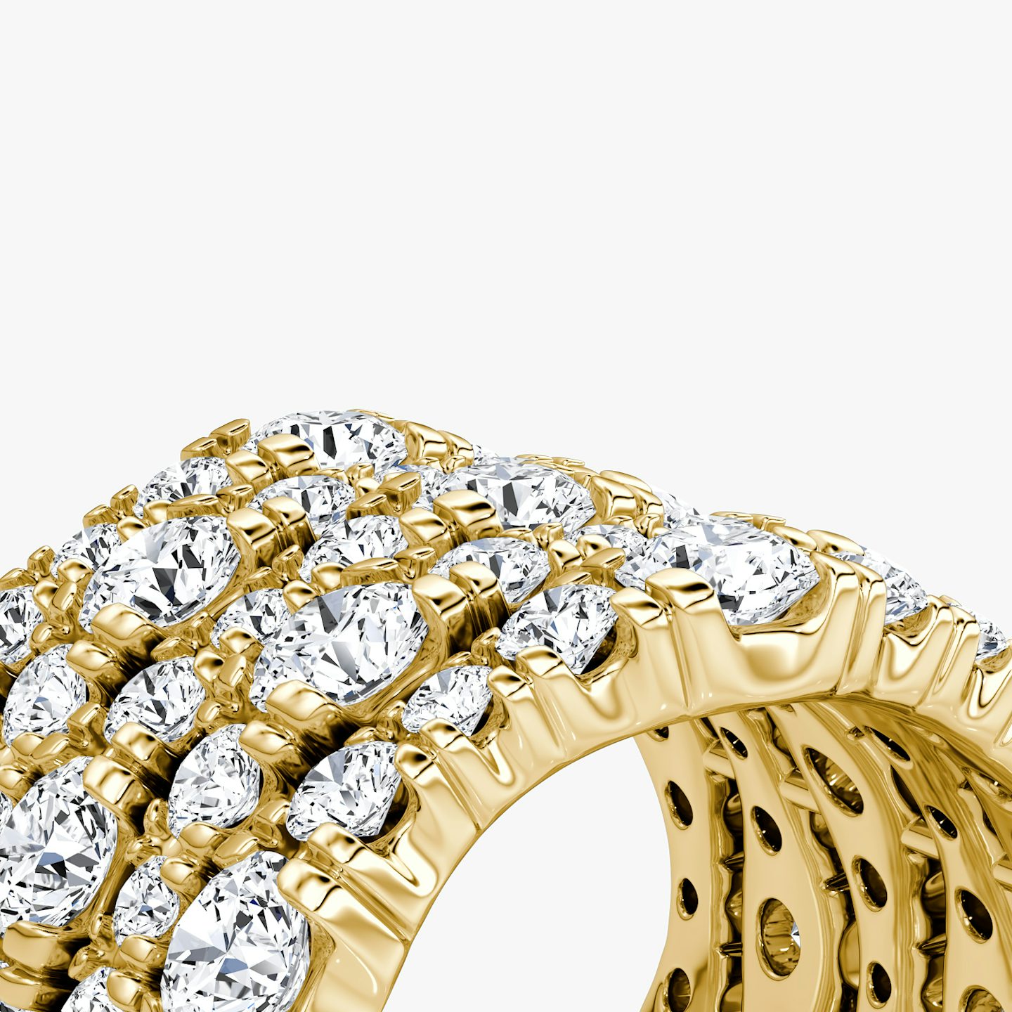 Anillo Multi Row Pavé | Brillante | 14k | Oro amarillo de 18 quilates | Número de diamantes: 5