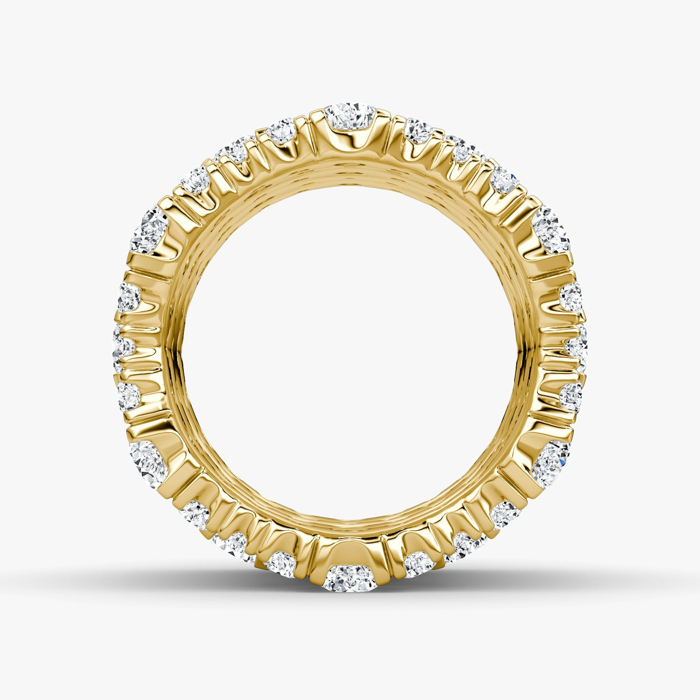 Multi Row Pavé Ring | Round Brilliant | 14k | 18k Yellow Gold | Diamond count: 5