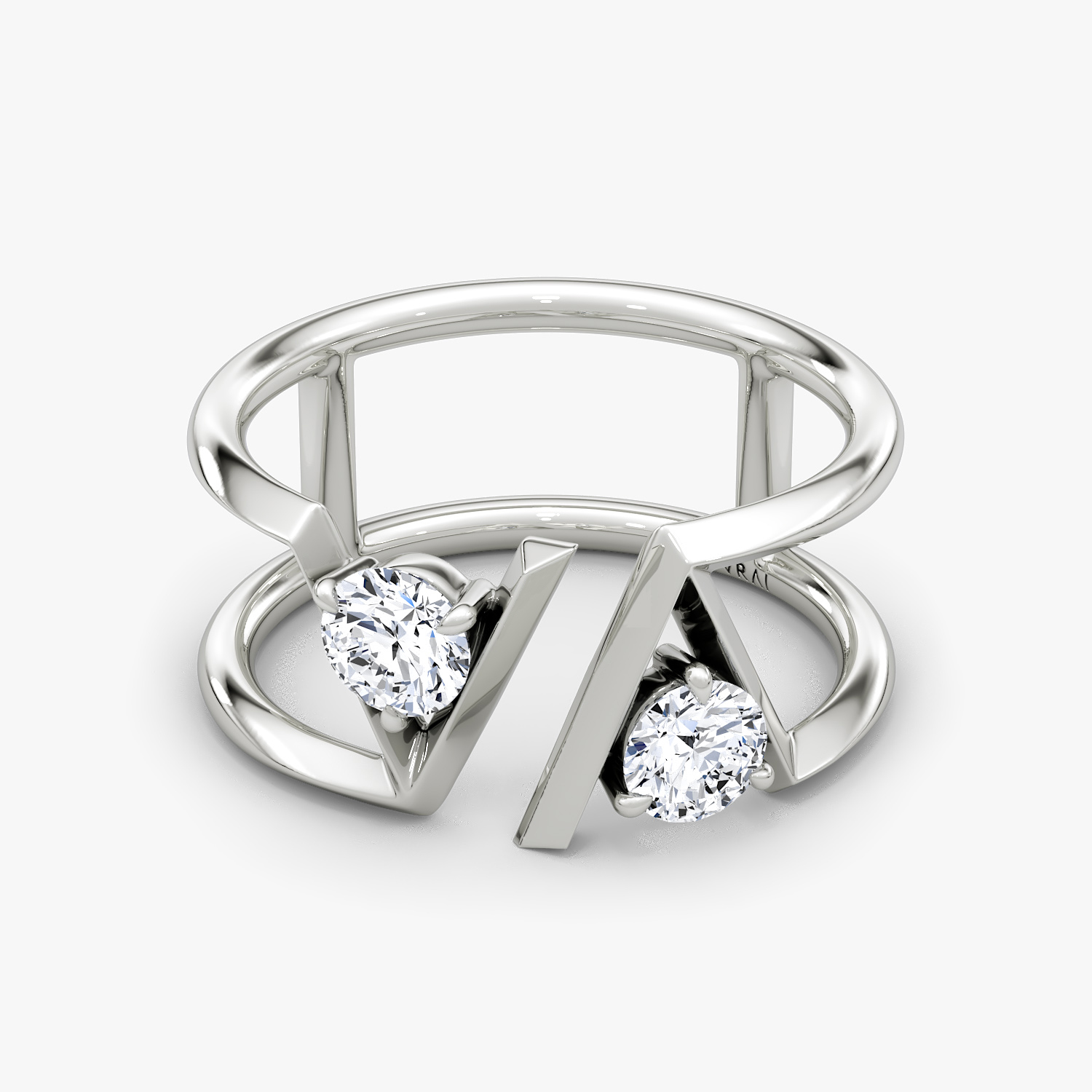 V Collection Double Row Ring
