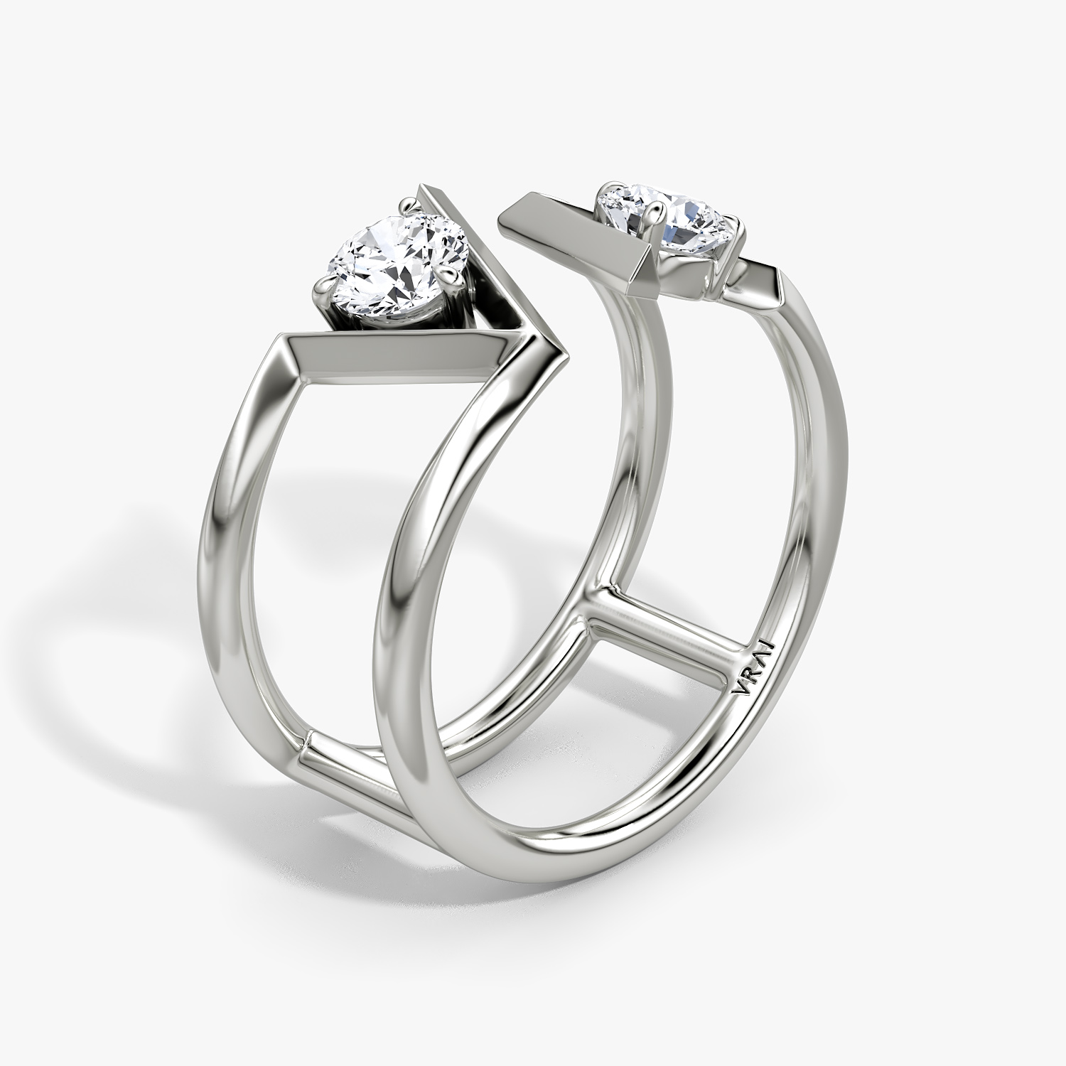 V Collection Double Row Ring - thumbnail 4
