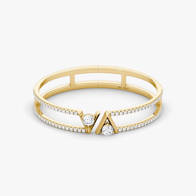 Bracelet à doubles rangées VRAI VRond Brillant | Yellow Gold