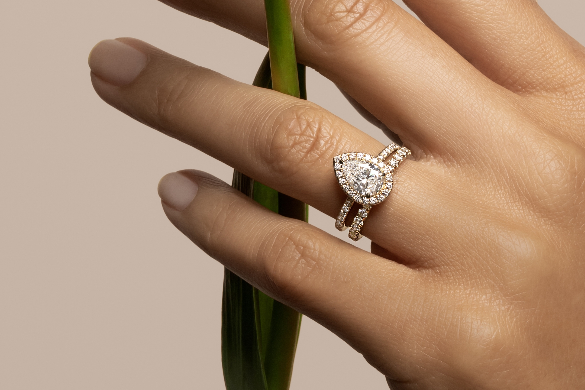 Coffin Shaped Moissanite Rose Gold Diamond Engagement Ring Set -  MollyJewelryUS
