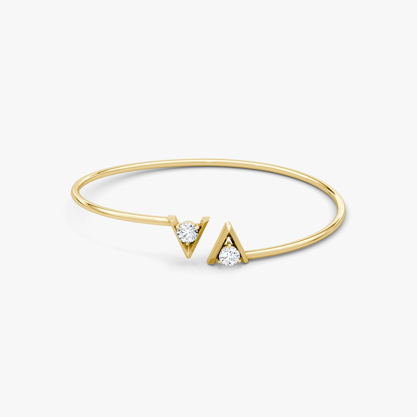 Bracelet Flexible VRAI V | Rond Brillant | 14k | Or jaune 18 carats | Taille: Medium
