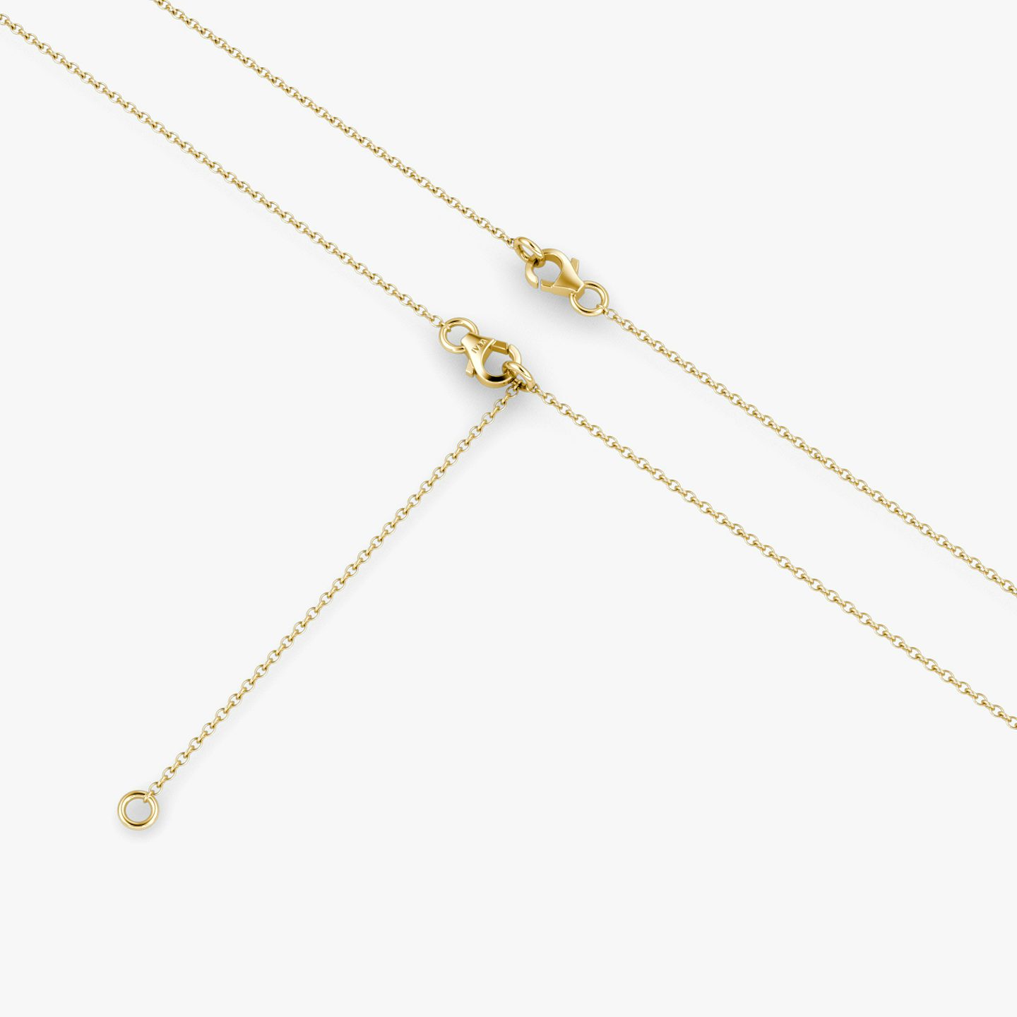 VRAI V Solitaire Necklace | Round Brilliant | 14k | 18k Yellow Gold | Carat weight: 1