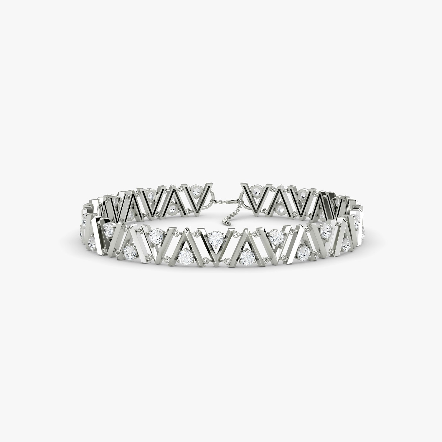 VRAI V Tennis Choker Necklaces | 14k White Gold