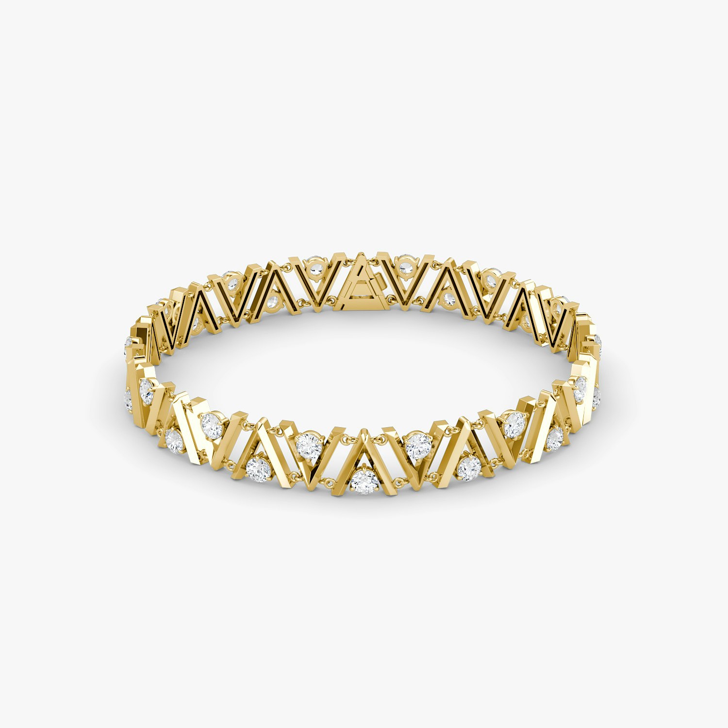 VRAI V Tennis Round Brilliant Bracelets | 14k Yellow Gold