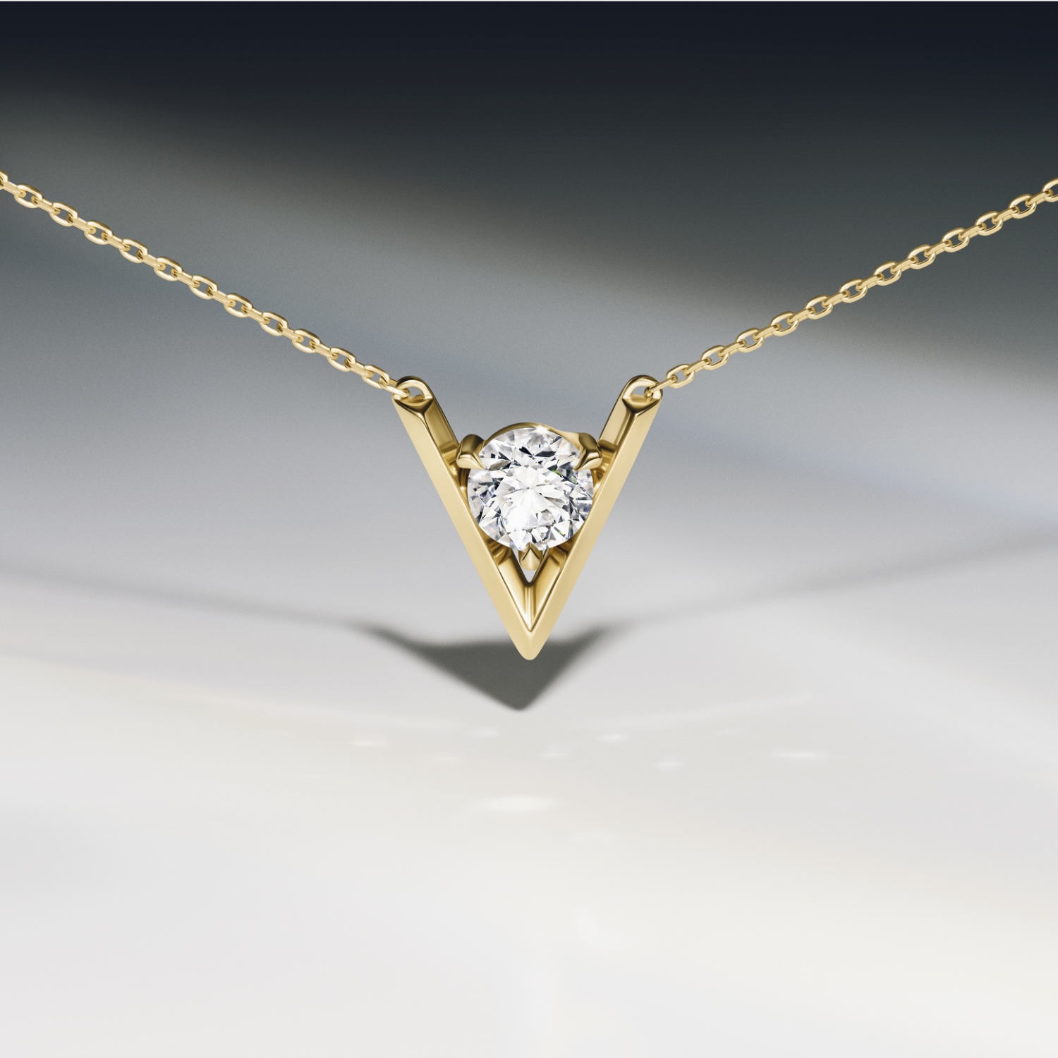 VRAI V Solitaire Necklace | VRAI