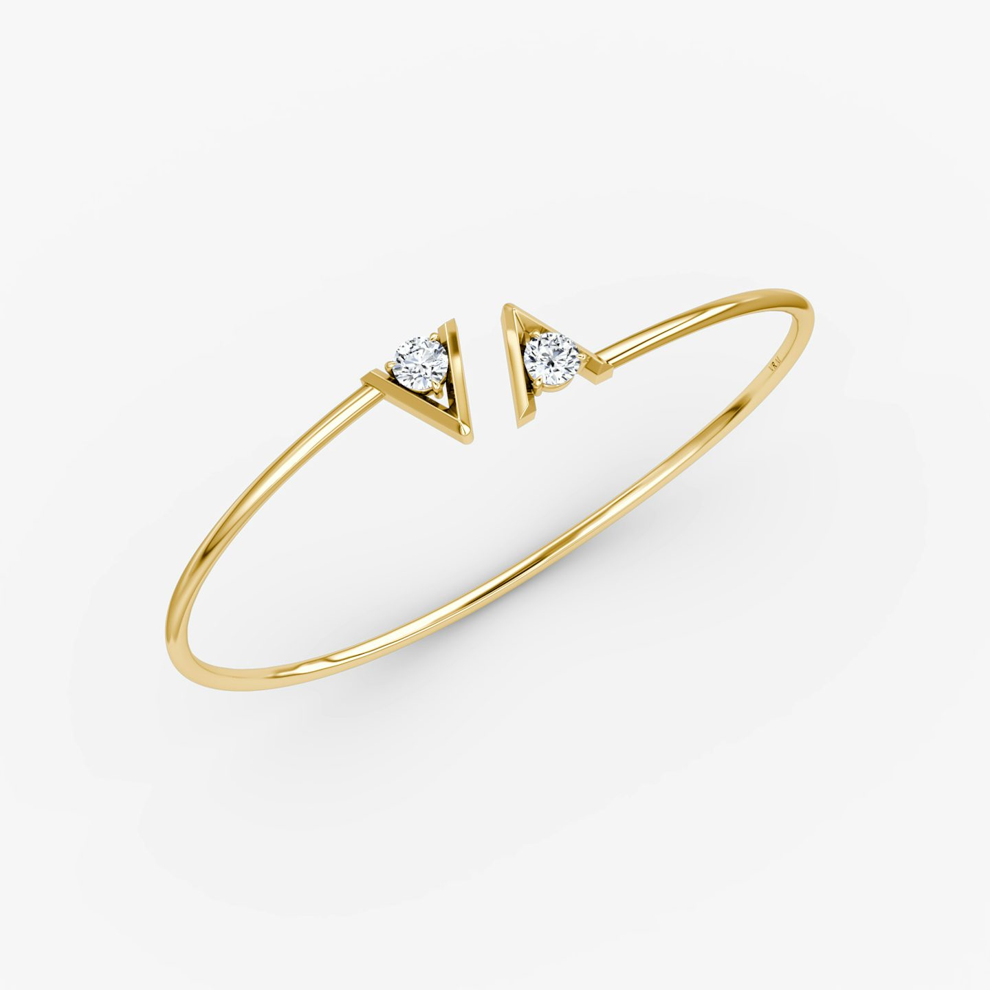 Bracelet Flexible VRAI V | Rond Brillant | 14k | Or jaune 18 carats | Taille: Medium