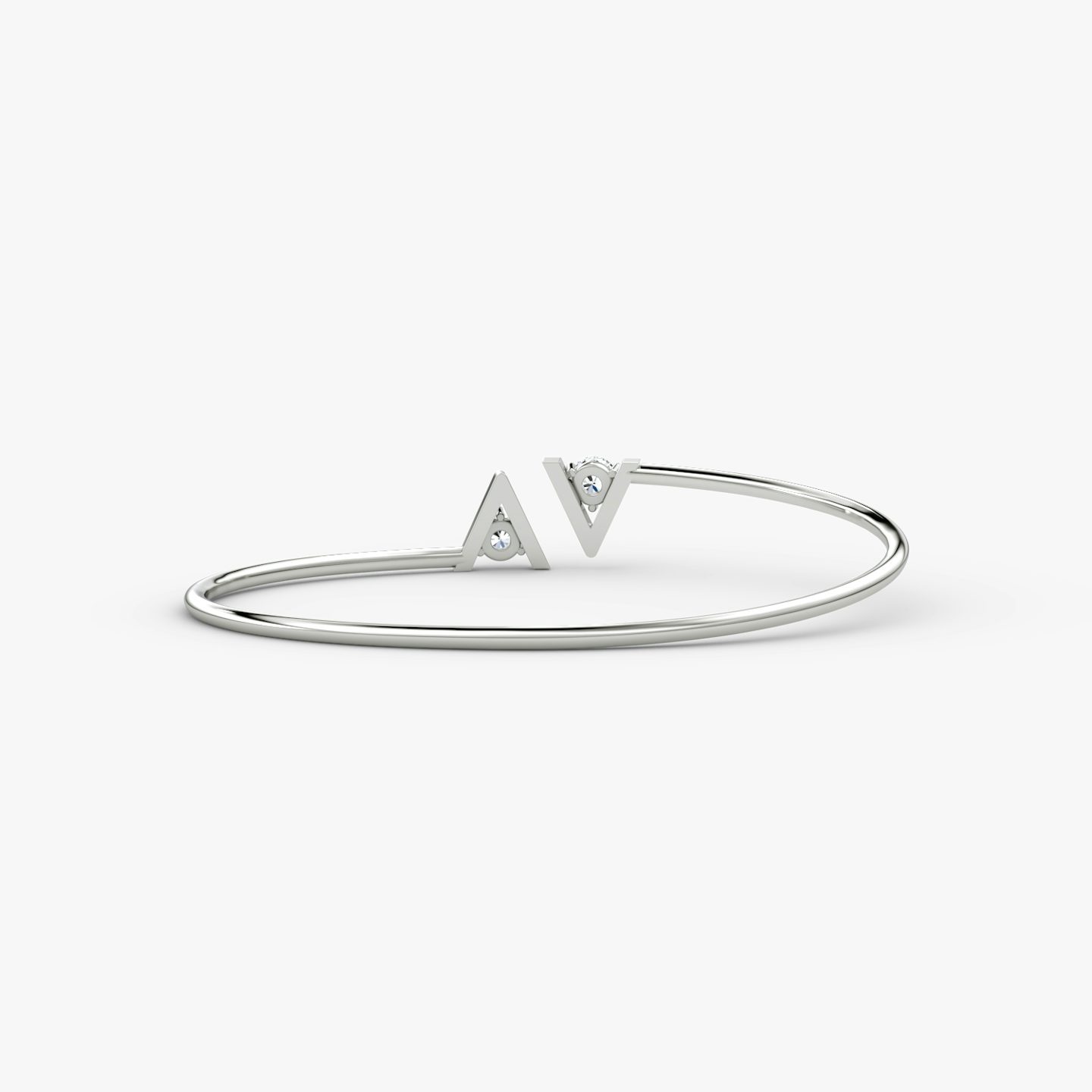 Bracelet Flexible VRAI V | Rond Brillant | 14k | Or blanc 18 carats | Taille: Large