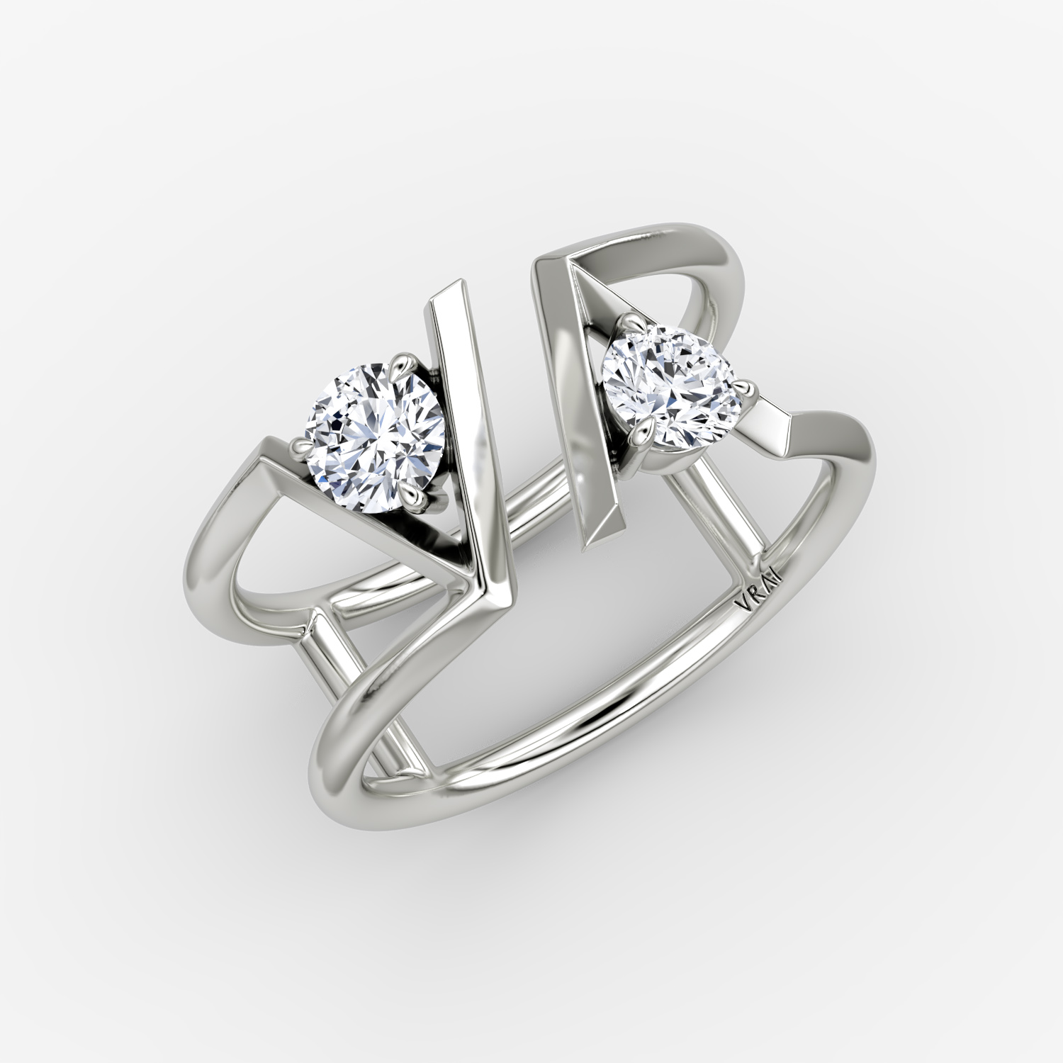 V Collection Double Row Ring - thumbnail 5