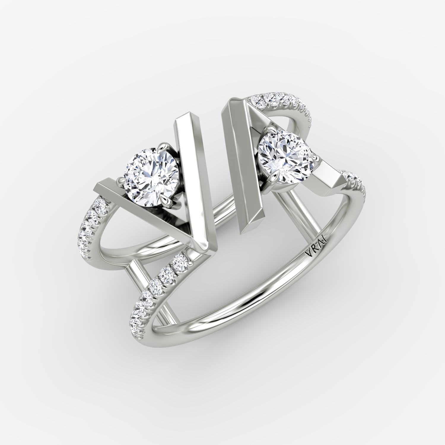 V Collection Double Row Ring - thumbnail 9