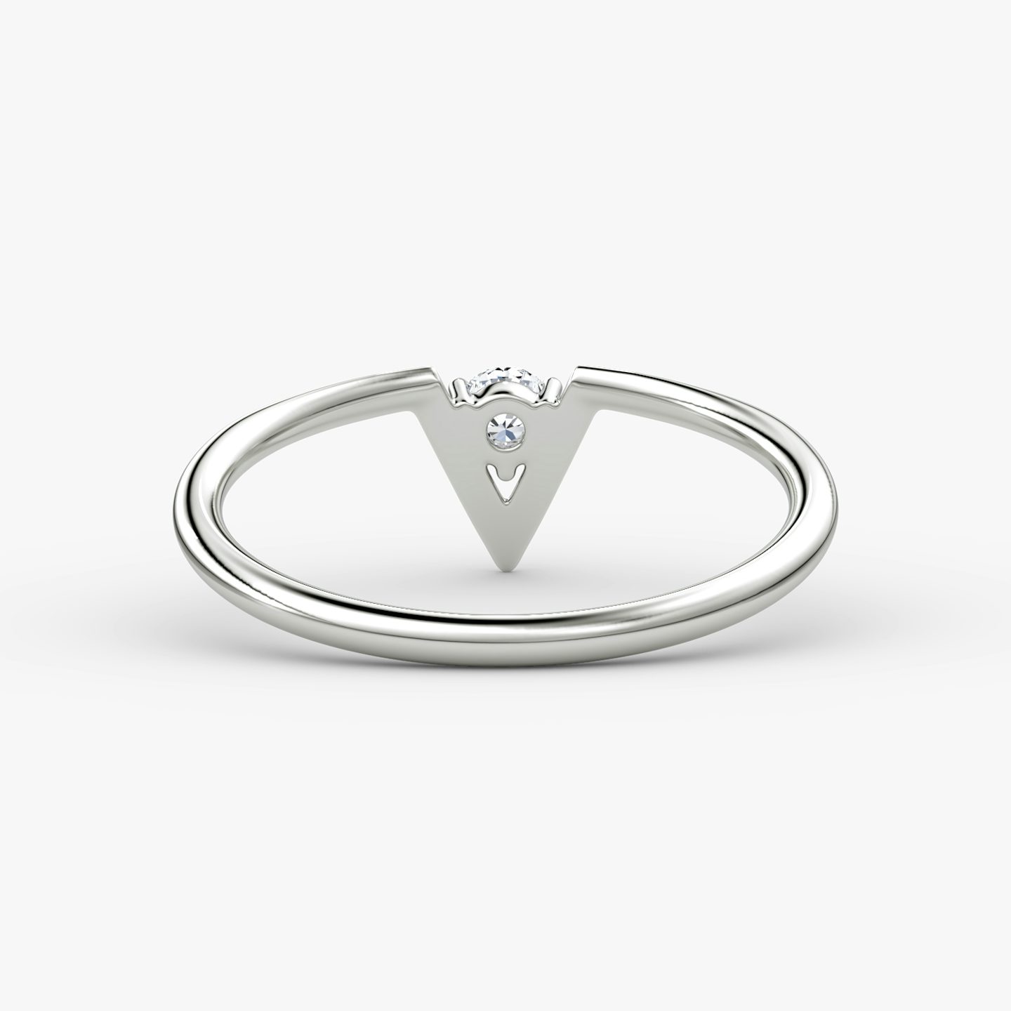 VRAI V Solitaire Ring | Round Brilliant | Sterling Silver | Carat weight: 1/10