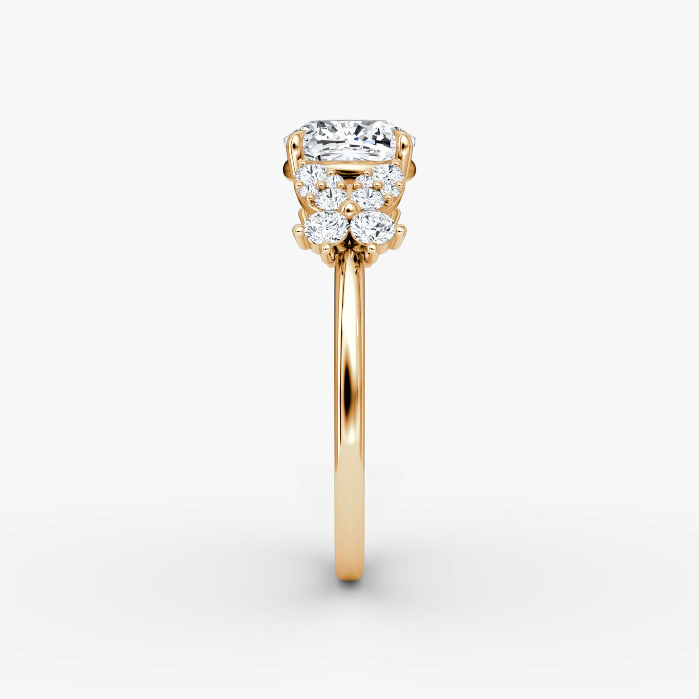 The Signature Floral  | Pavé Cushion | 14k | 14k Rose Gold | Band: Plain | Diamond orientation: vertical | Carat weight: See full inventory