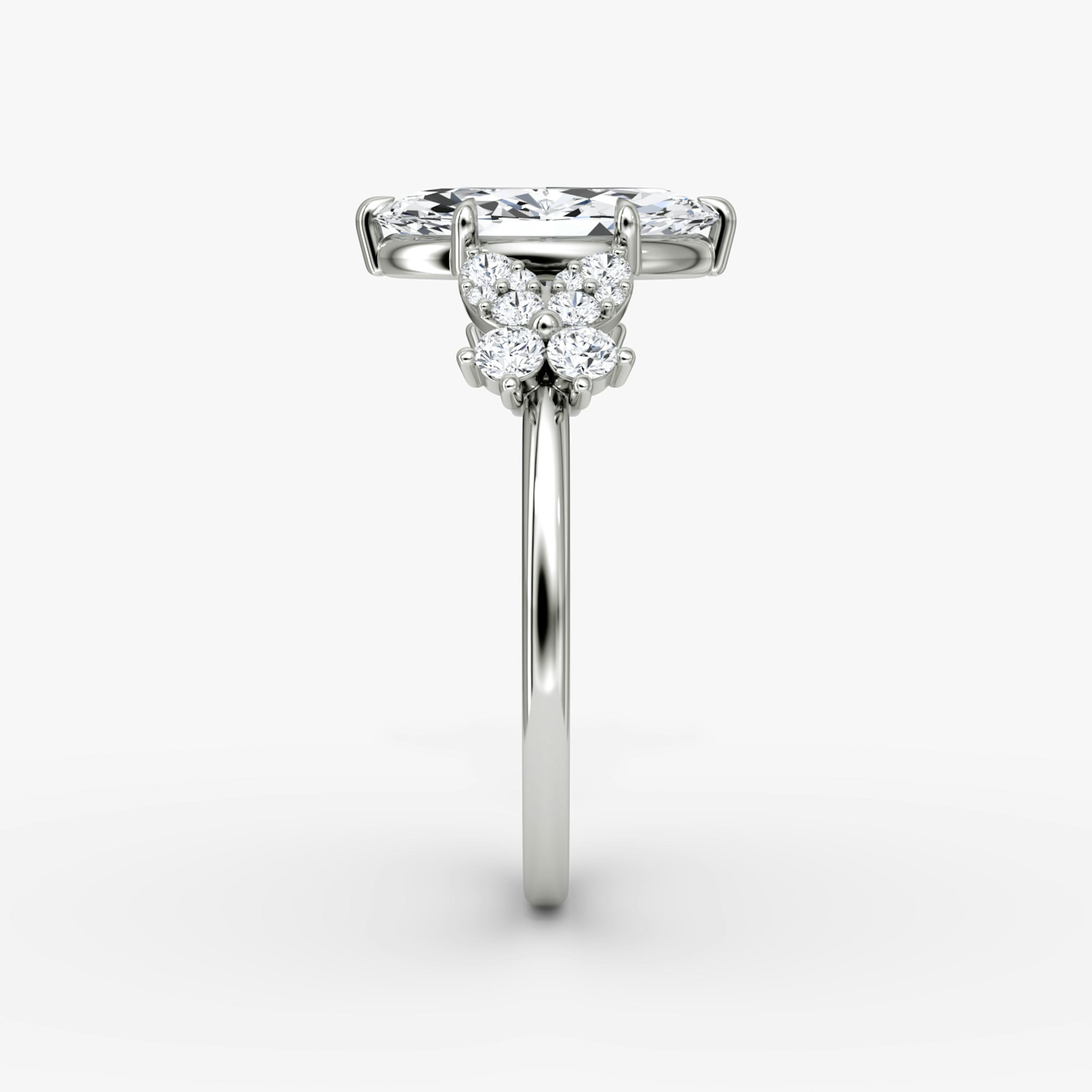 The Signature Floral  | Pavé Marquise | 18k | 18k White Gold | Band: Plain | Diamond orientation: vertical | Carat weight: See full inventory