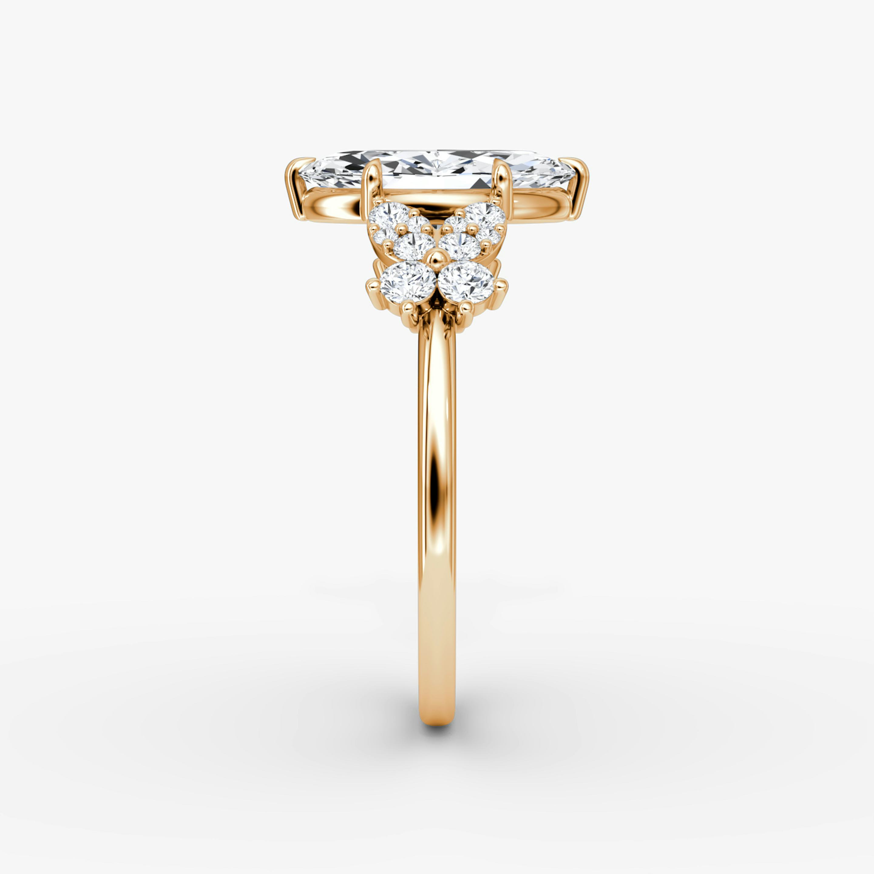 The Signature Floral  | Pavé Marquise | 14k | 14k Rose Gold | Band: Plain | Diamond orientation: vertical | Carat weight: See full inventory