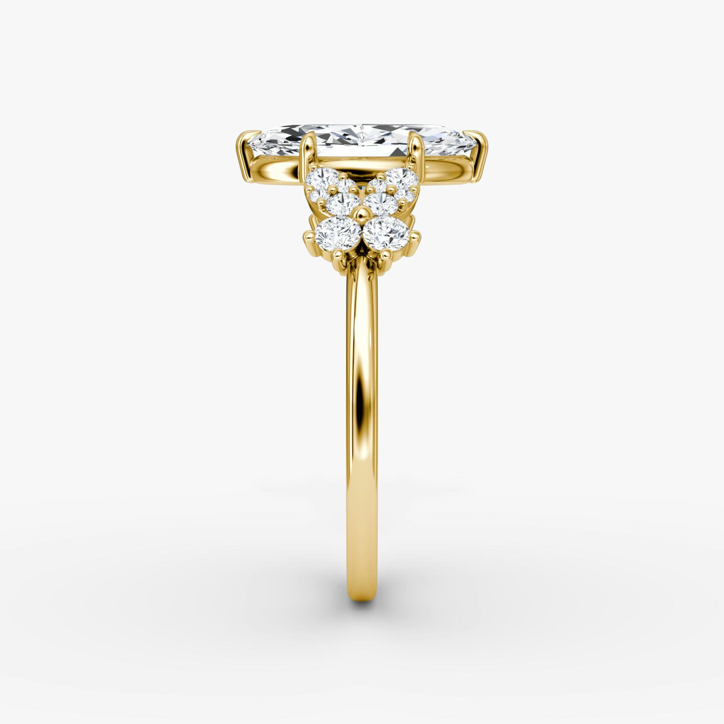 The Signature Floral  | Pavé Marquise | 18k | 18k Yellow Gold | Band: Plain | Diamond orientation: vertical | Carat weight: See full inventory