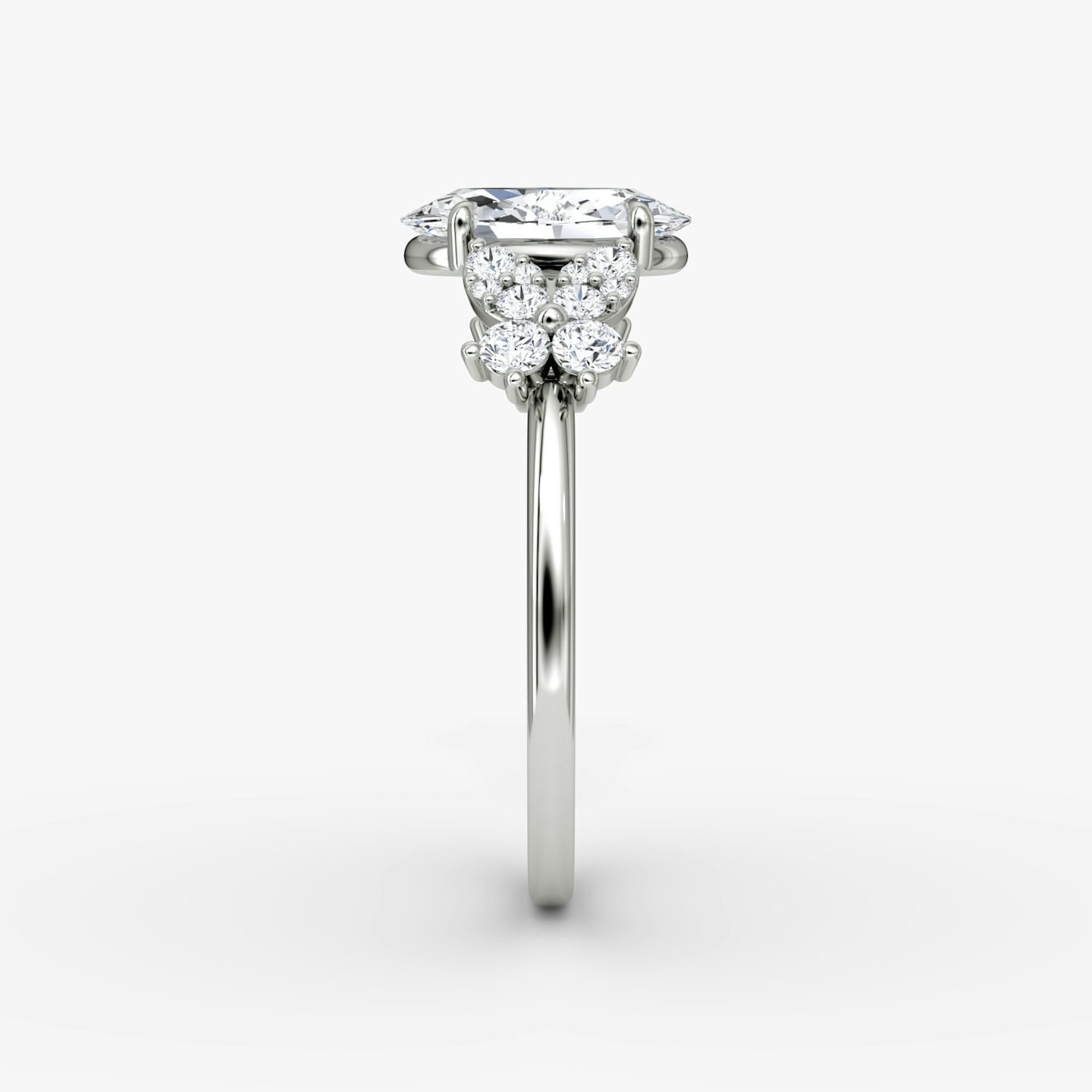 The Signature Floral  | Oval | Platinum | Band: Plain | Diamond orientation: vertical | Carat weight: See full inventory