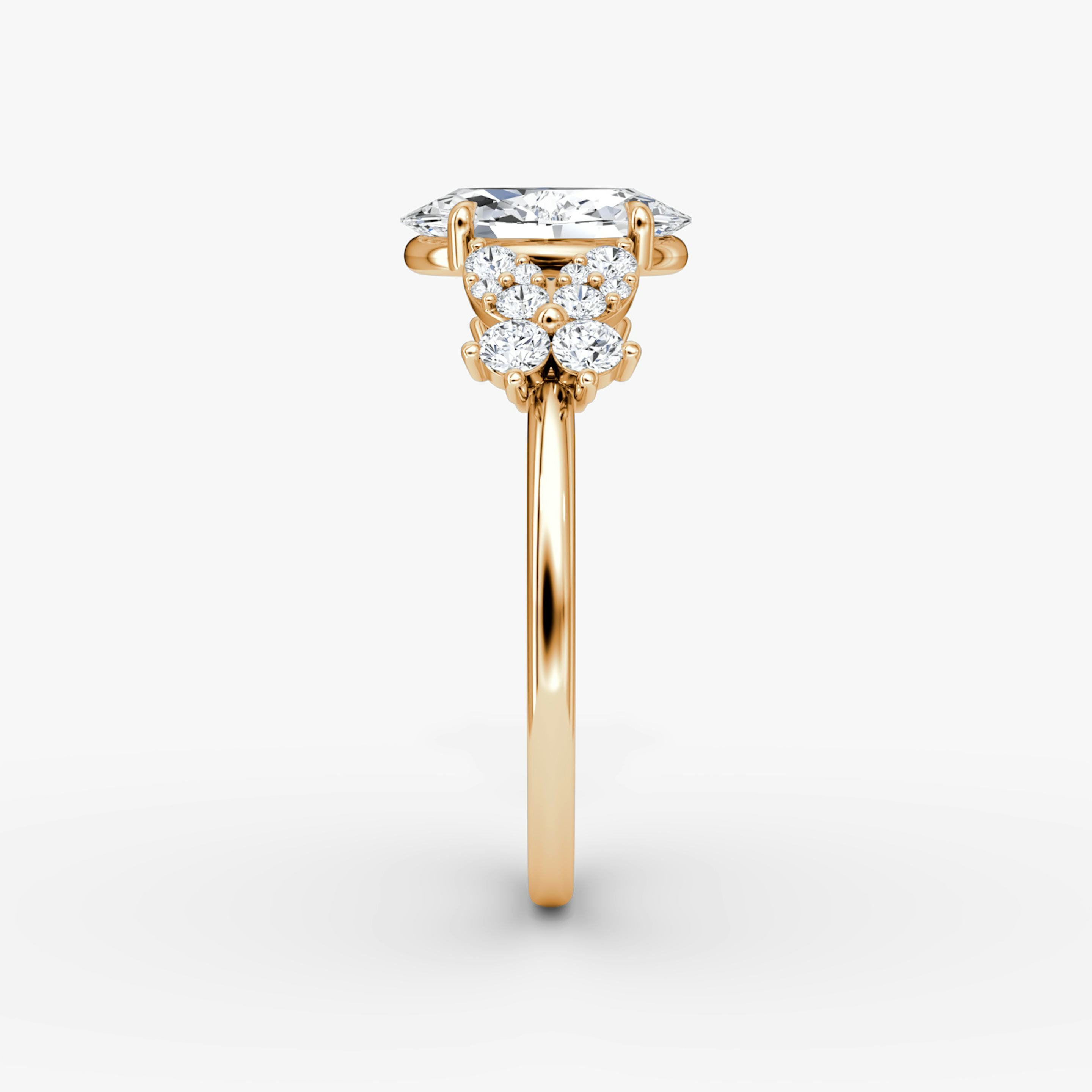 The Signature Floral  | Oval | 14k | 14k Rose Gold | Band: Plain | Diamond orientation: vertical | Carat weight: See full inventory