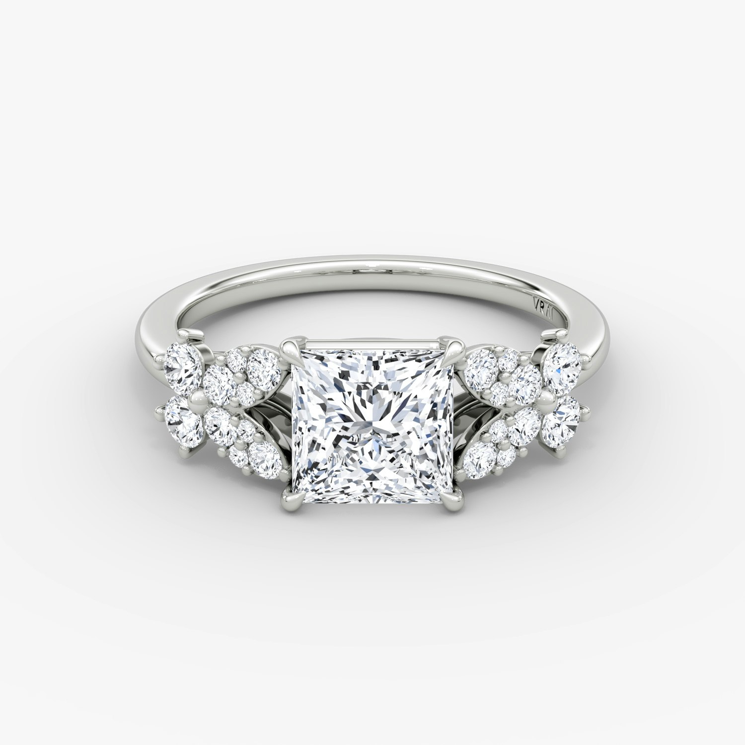 Signature Floral Princess Engagement Ring | 18k White Gold