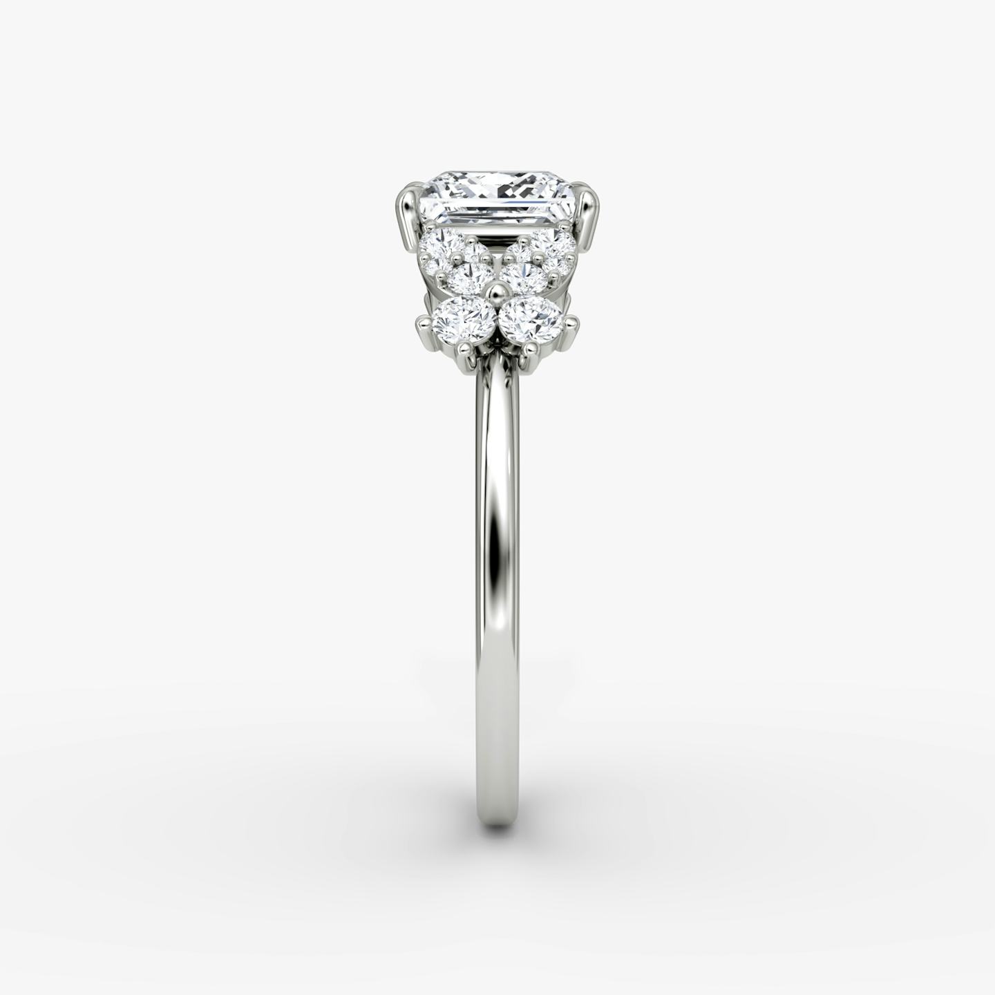 The Signature Floral  | Princess | 18k | 18k White Gold | Band: Plain | Diamond orientation: vertical | Carat weight: See full inventory