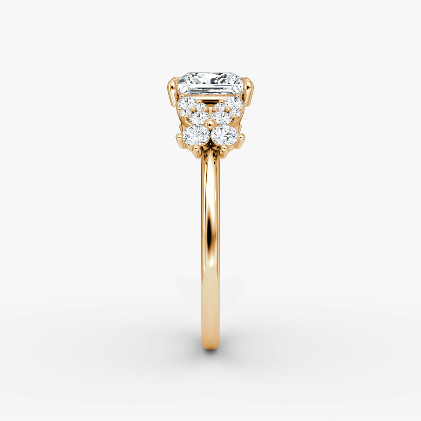 The Signature Floral  | Princess | 14k | 14k Rose Gold | Band: Plain | Diamond orientation: vertical | Carat weight: See full inventory