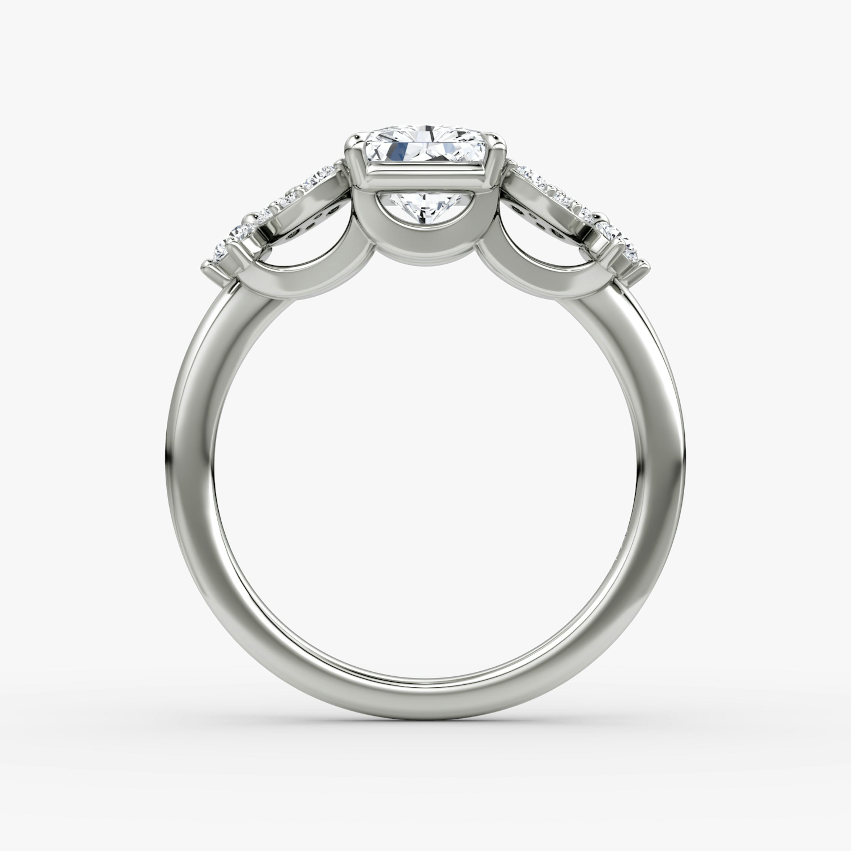 The Signature Floral  | Radiant | Platinum | Band: Plain | Diamond orientation: vertical | Carat weight: See full inventory