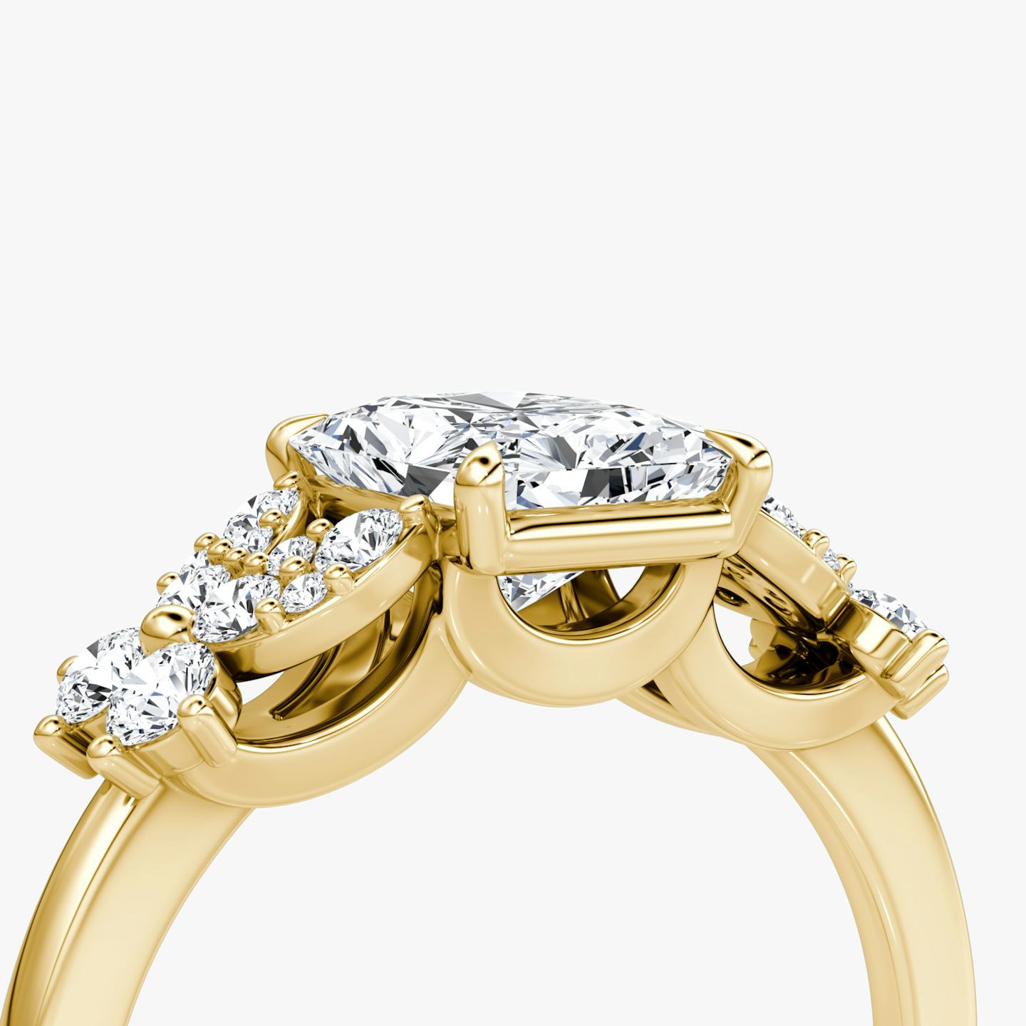 The Signature Floral  | Radiant | 18k | 18k Yellow Gold | Band: Plain | Diamond orientation: vertical | Carat weight: See full inventory