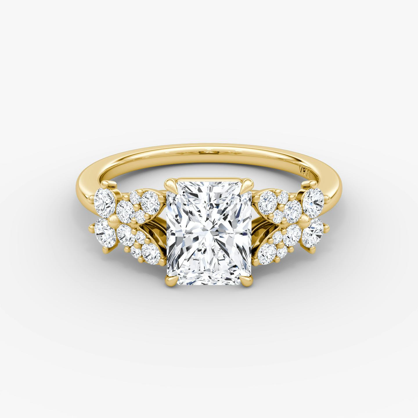 The Signature Floral  | Radiant | 18k | 18k Yellow Gold | Band: Plain | Diamond orientation: vertical | Carat weight: See full inventory