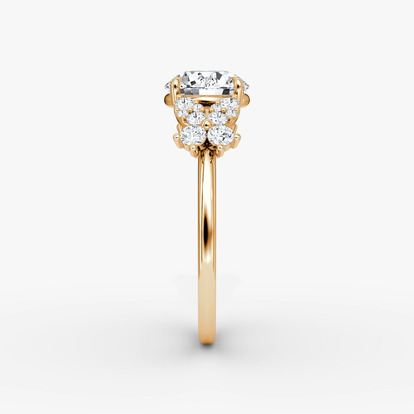 The Signature Floral  | Round Brilliant | 14k | 14k Rose Gold | Band: Plain | Carat weight: See full inventory | Diamond orientation: vertical